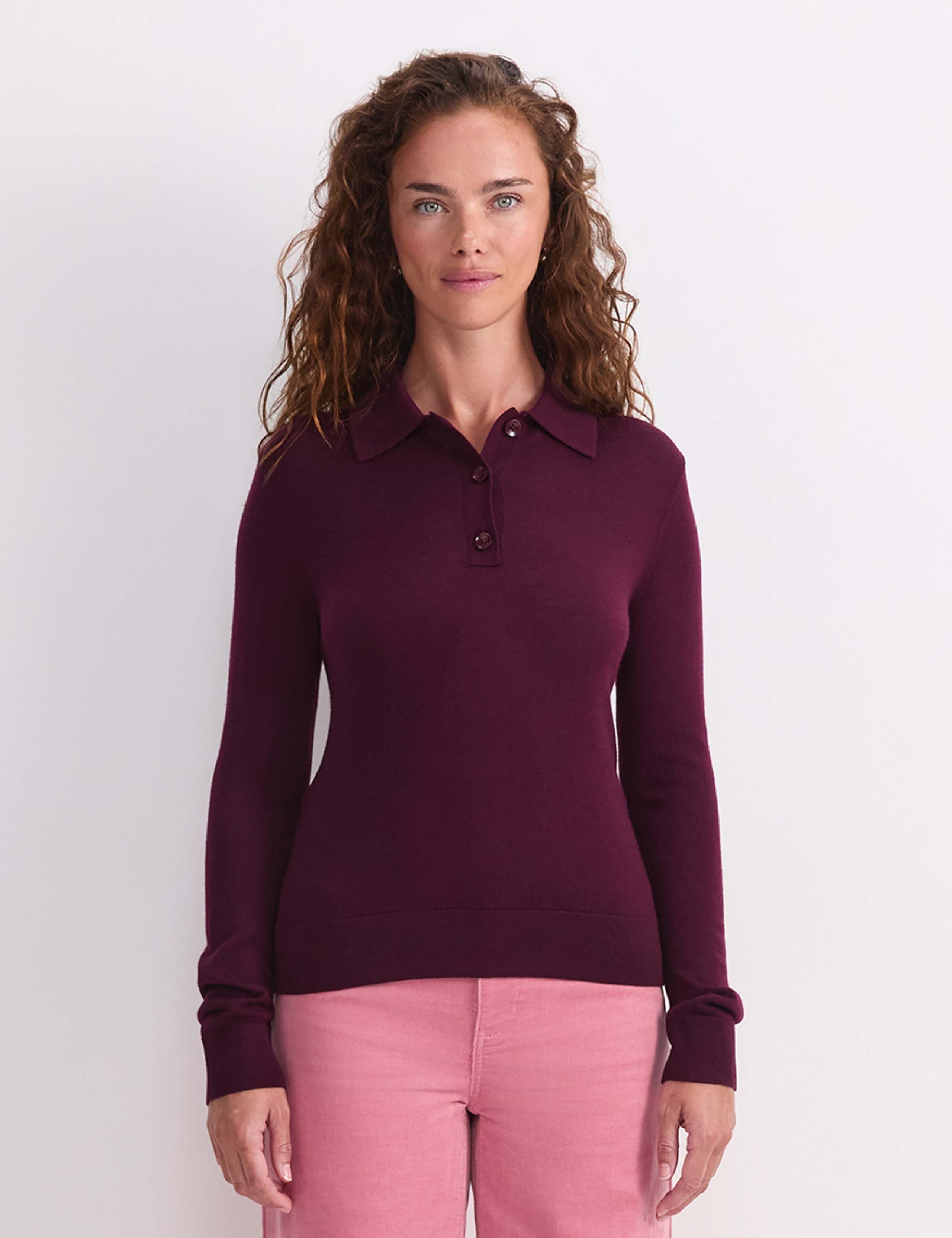 Pure Wool Knitted Polo Shirt