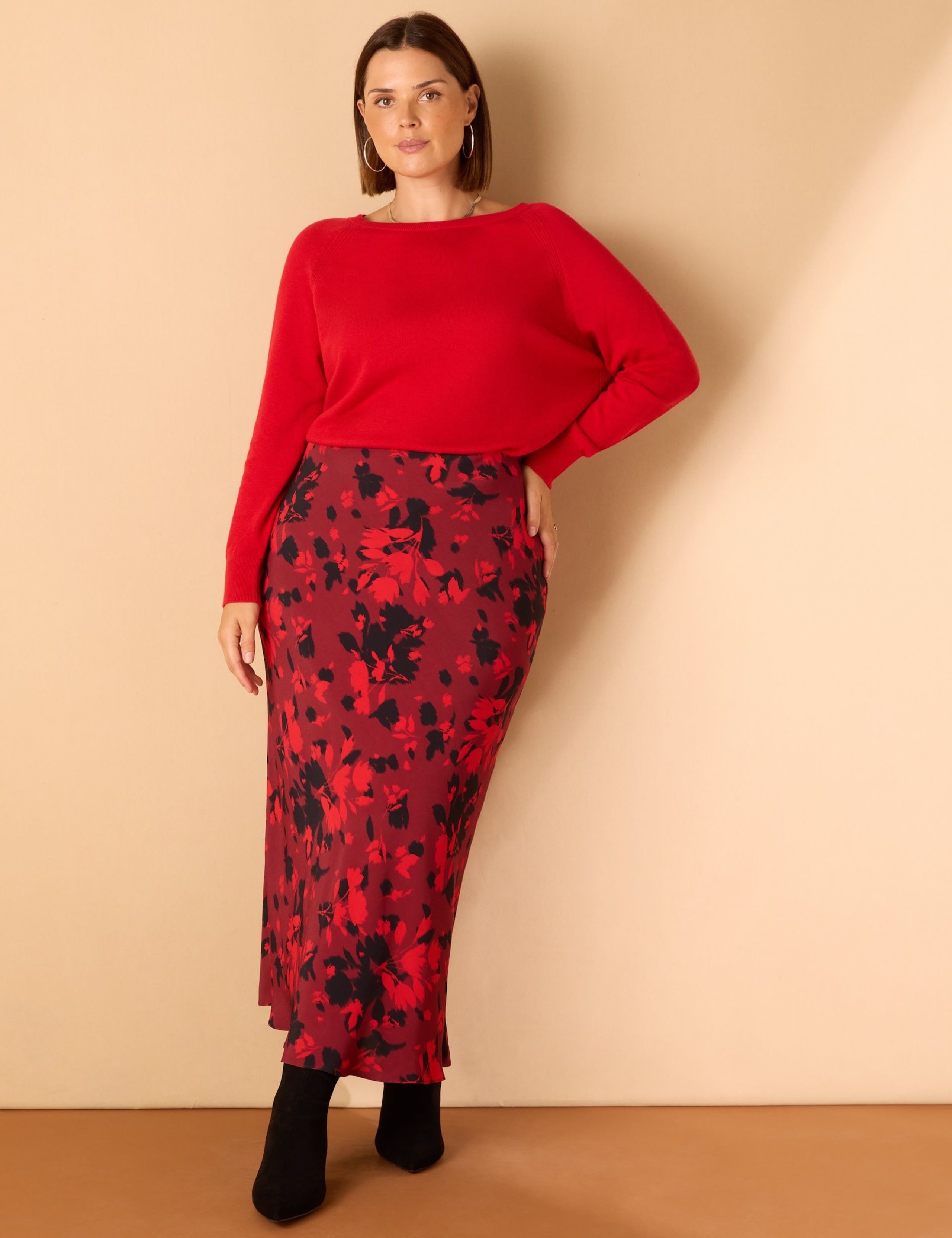 Floral Midaxi Slip Skirt