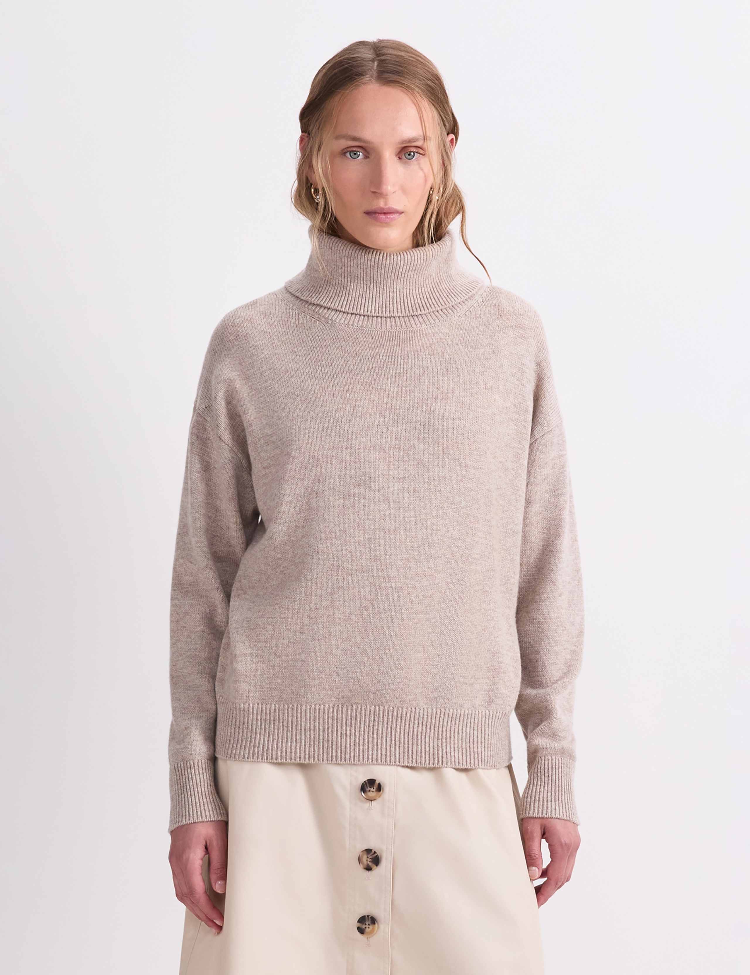 Pure Wool Roll Neck Jumper