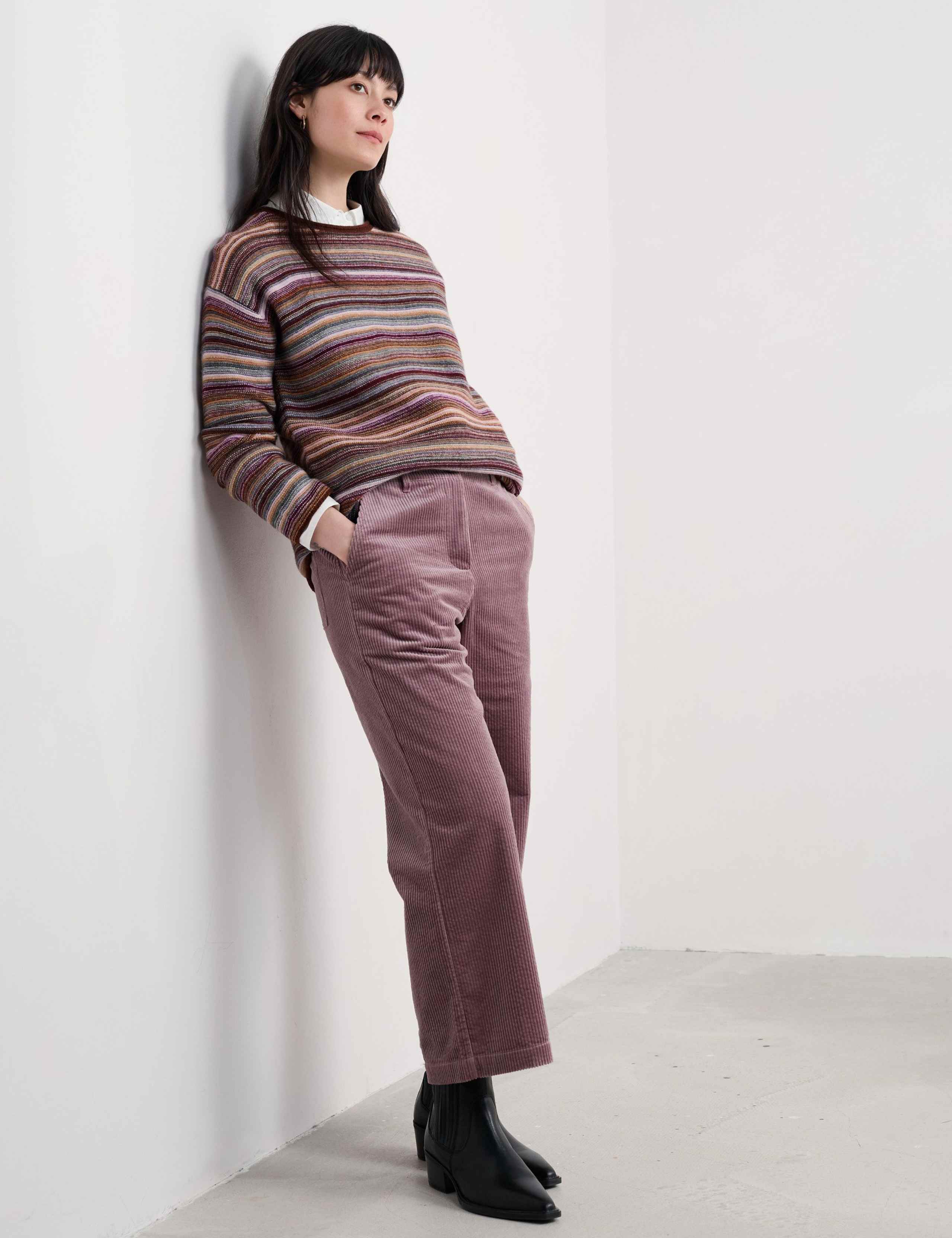 Merino Wool Rich Striped Oversized Jumper