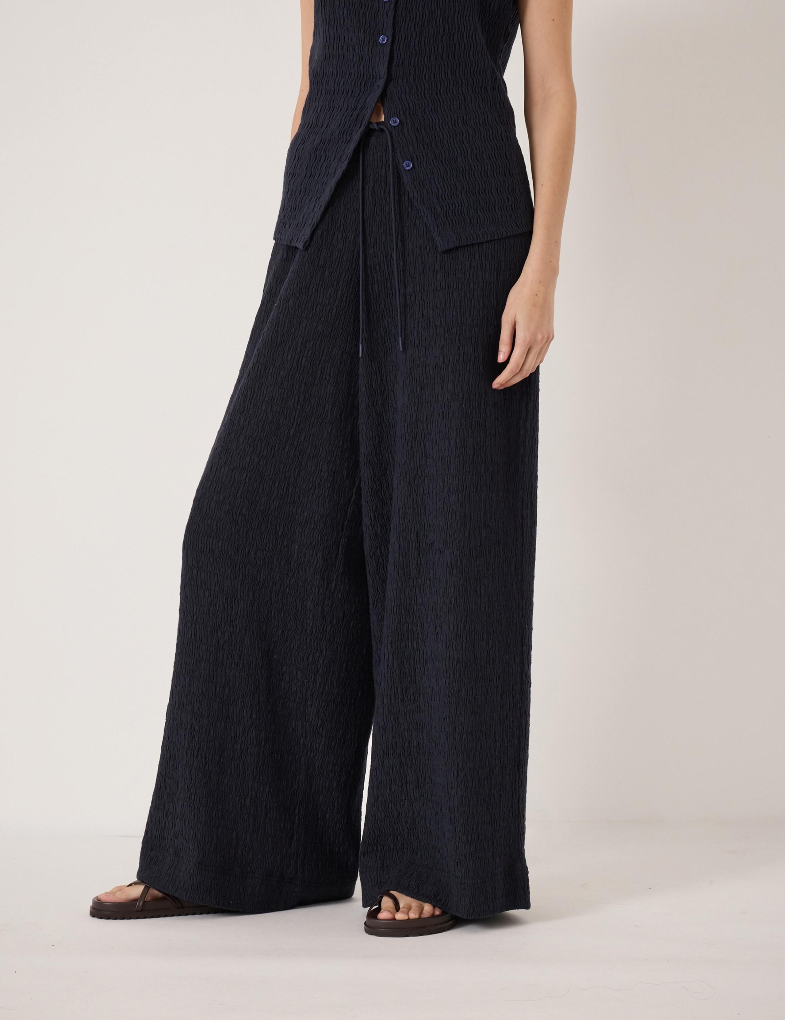 Cotton Rich Jersey Wide Leg Trousers