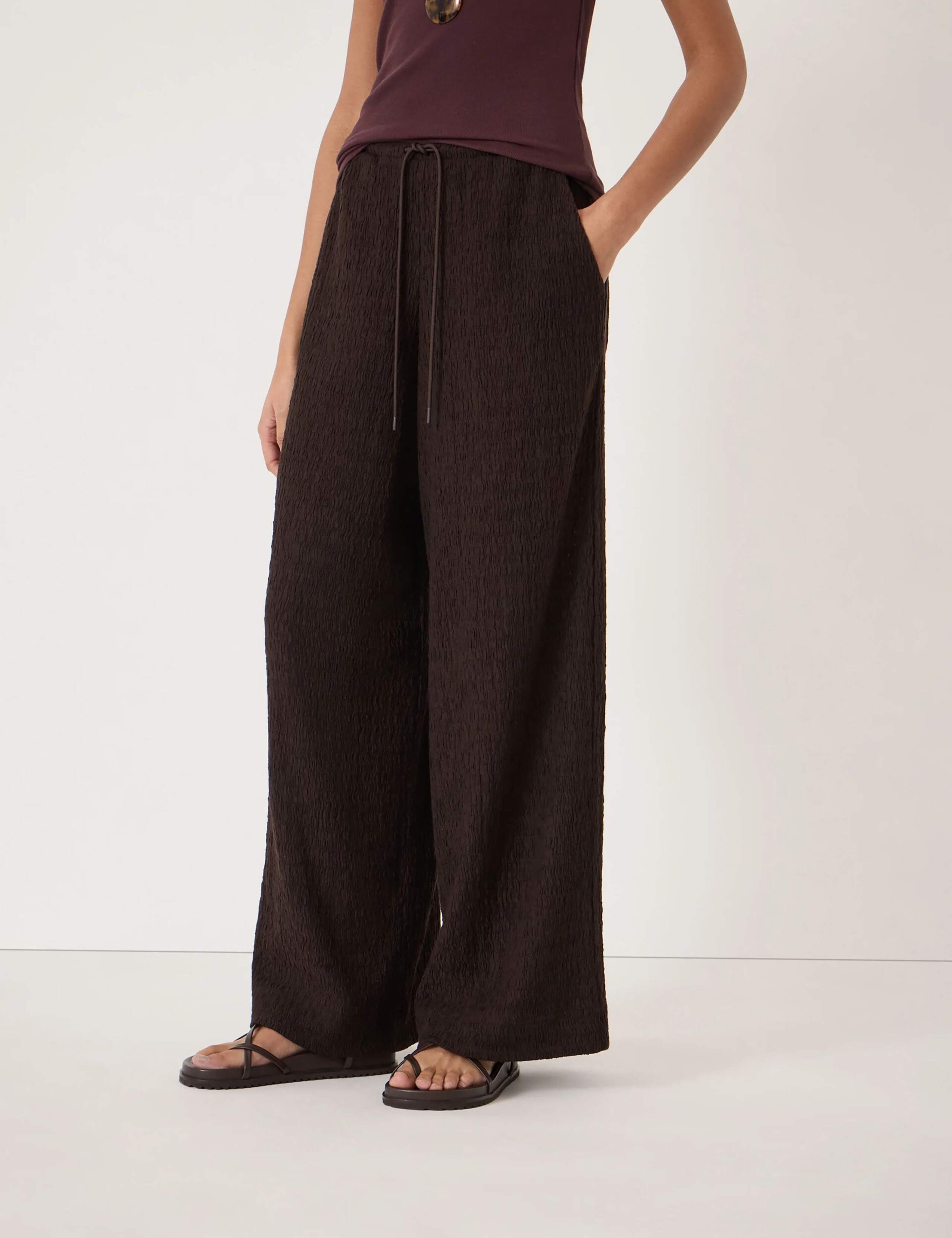 Cotton Rich Jersey Wide Leg Trousers