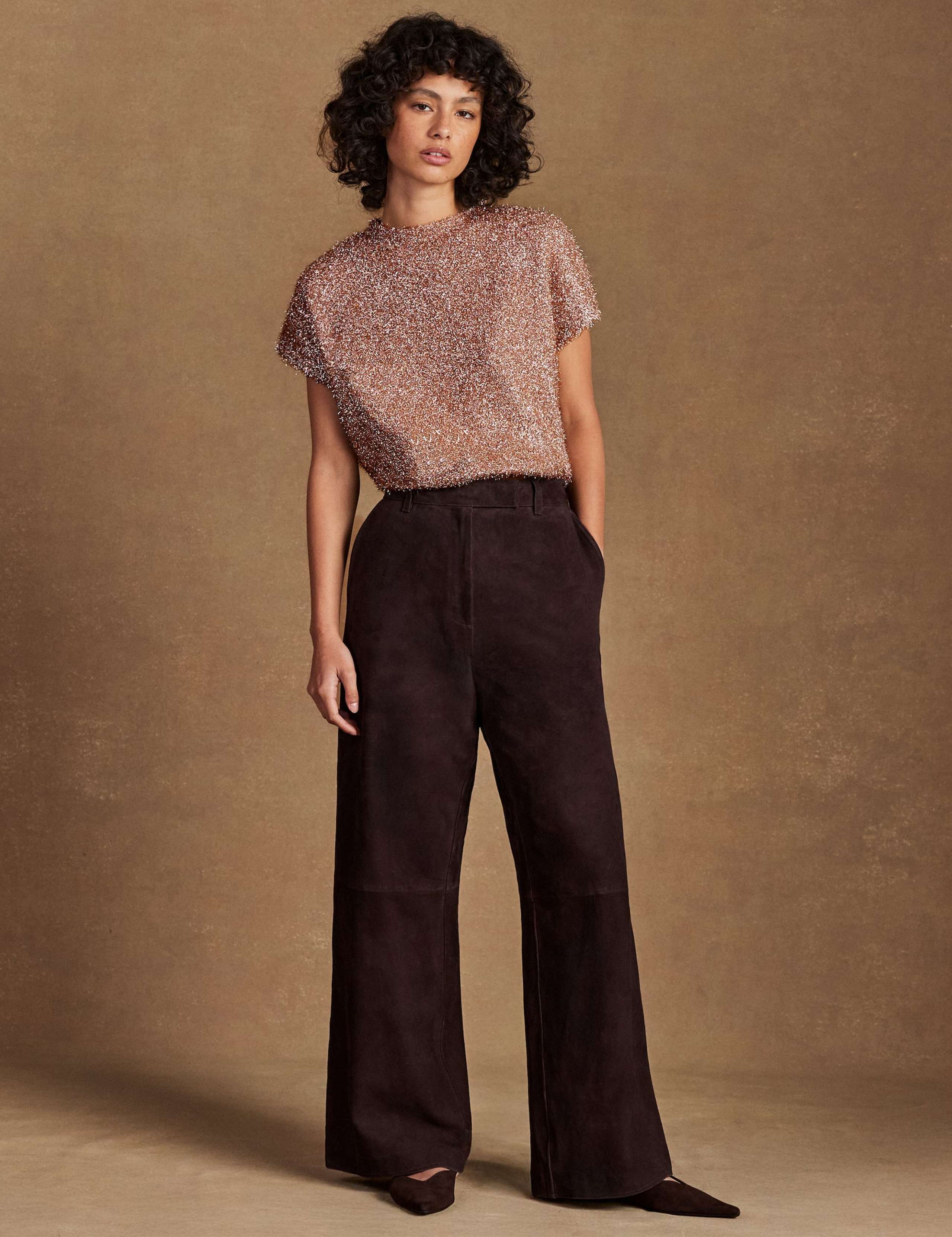 Textured Sparkly Knitted T-Shirt