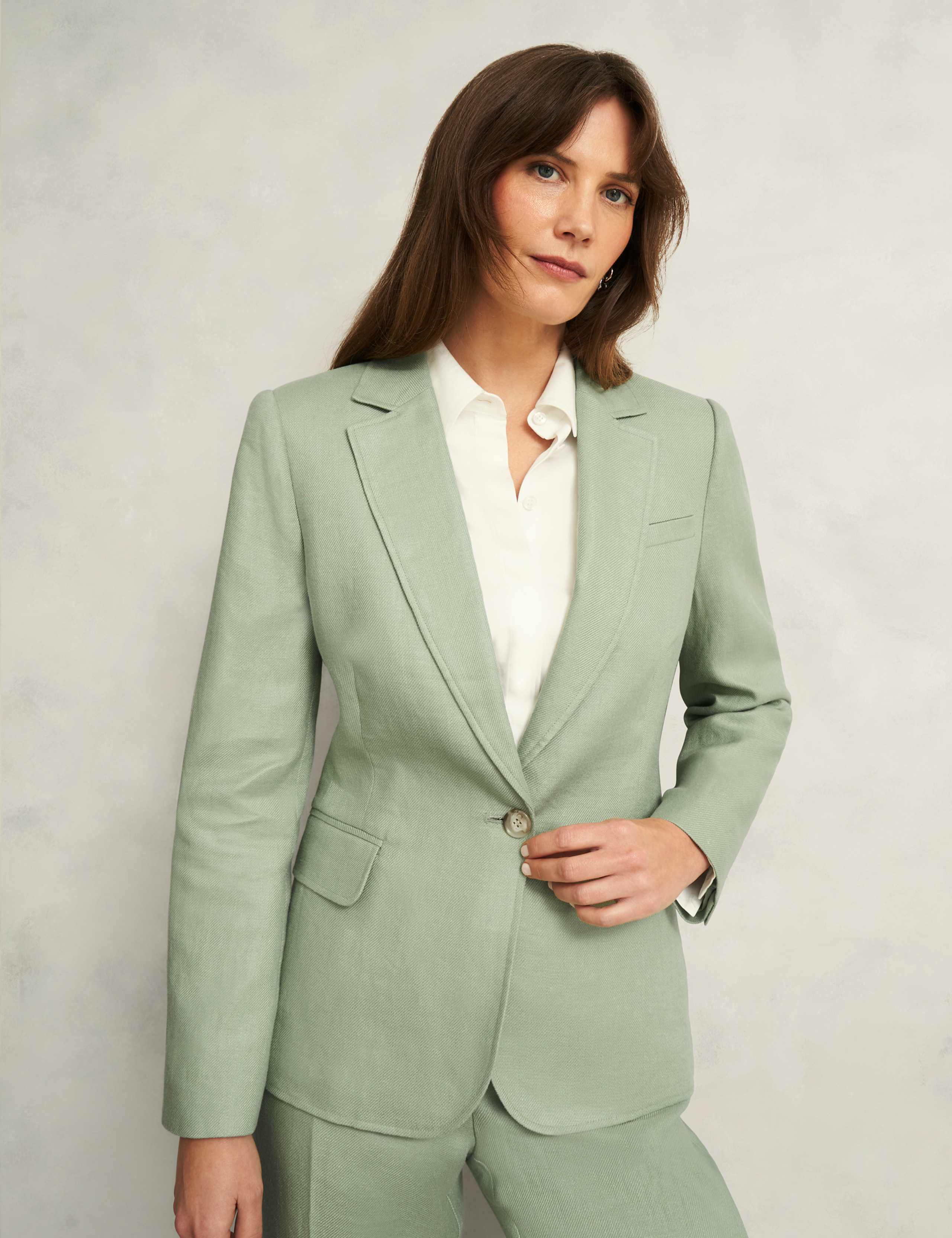 Pure Linen Single Breasted Blazer