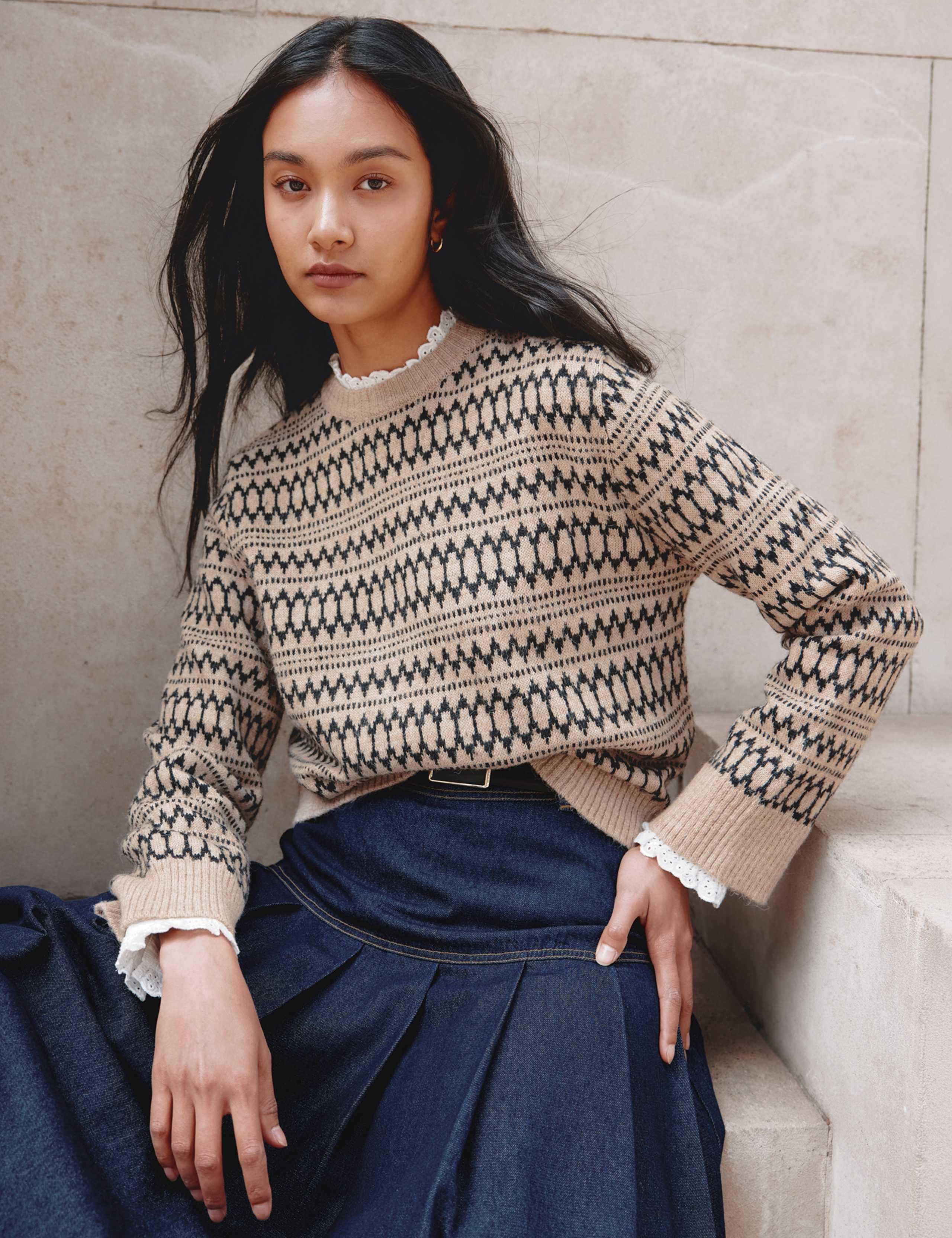Intarsia Jumper With Wool