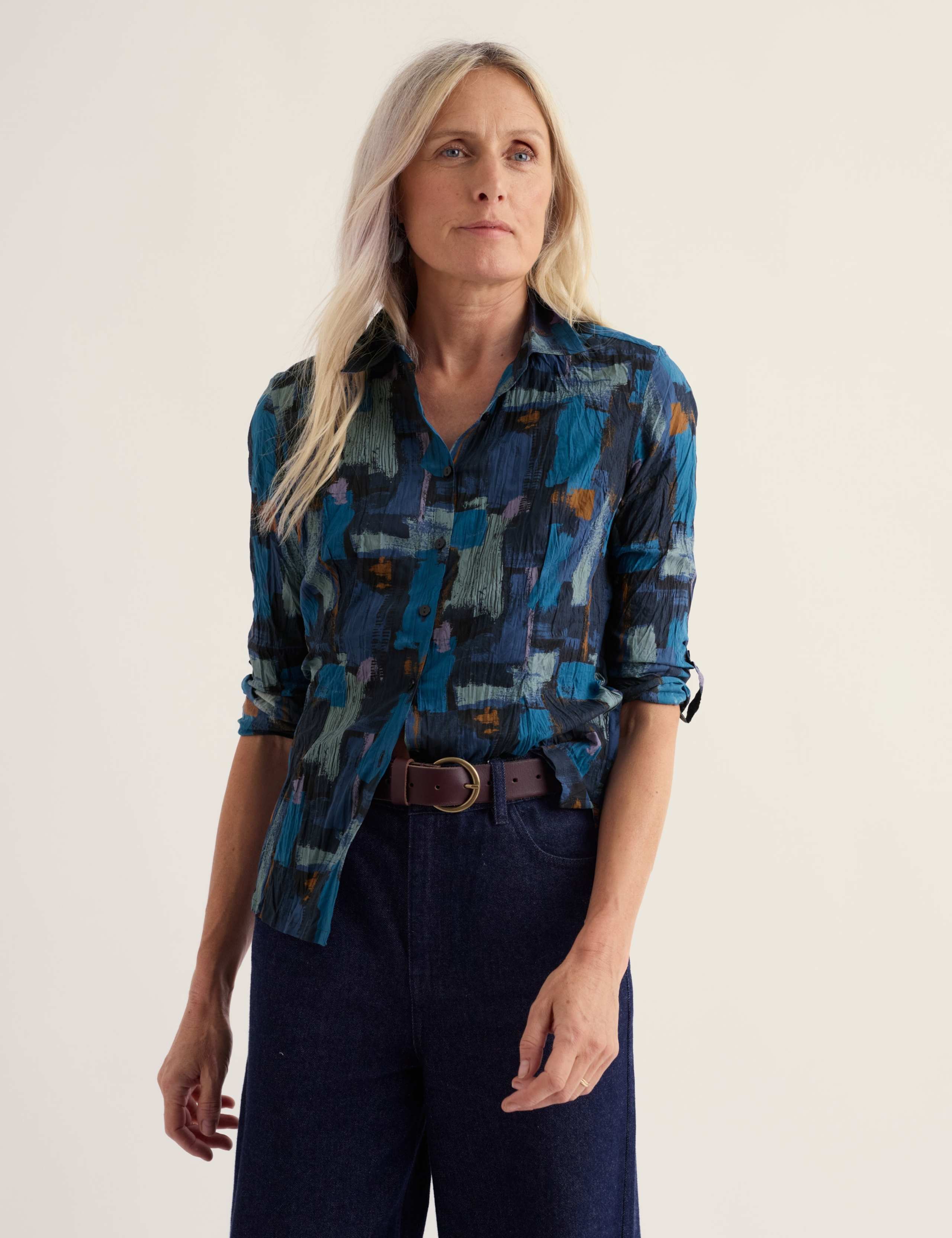 Pure Cotton Printed Collared Long Sleeve Regular Fit Shirt