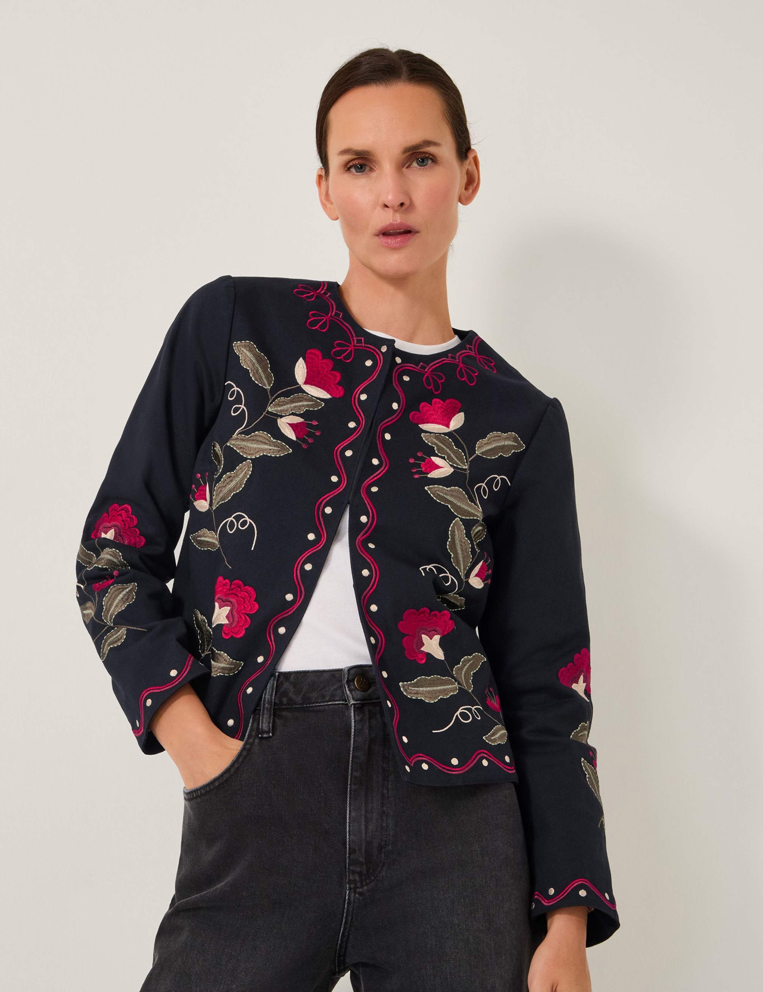 Pure Cotton Embroidered Short Jacket