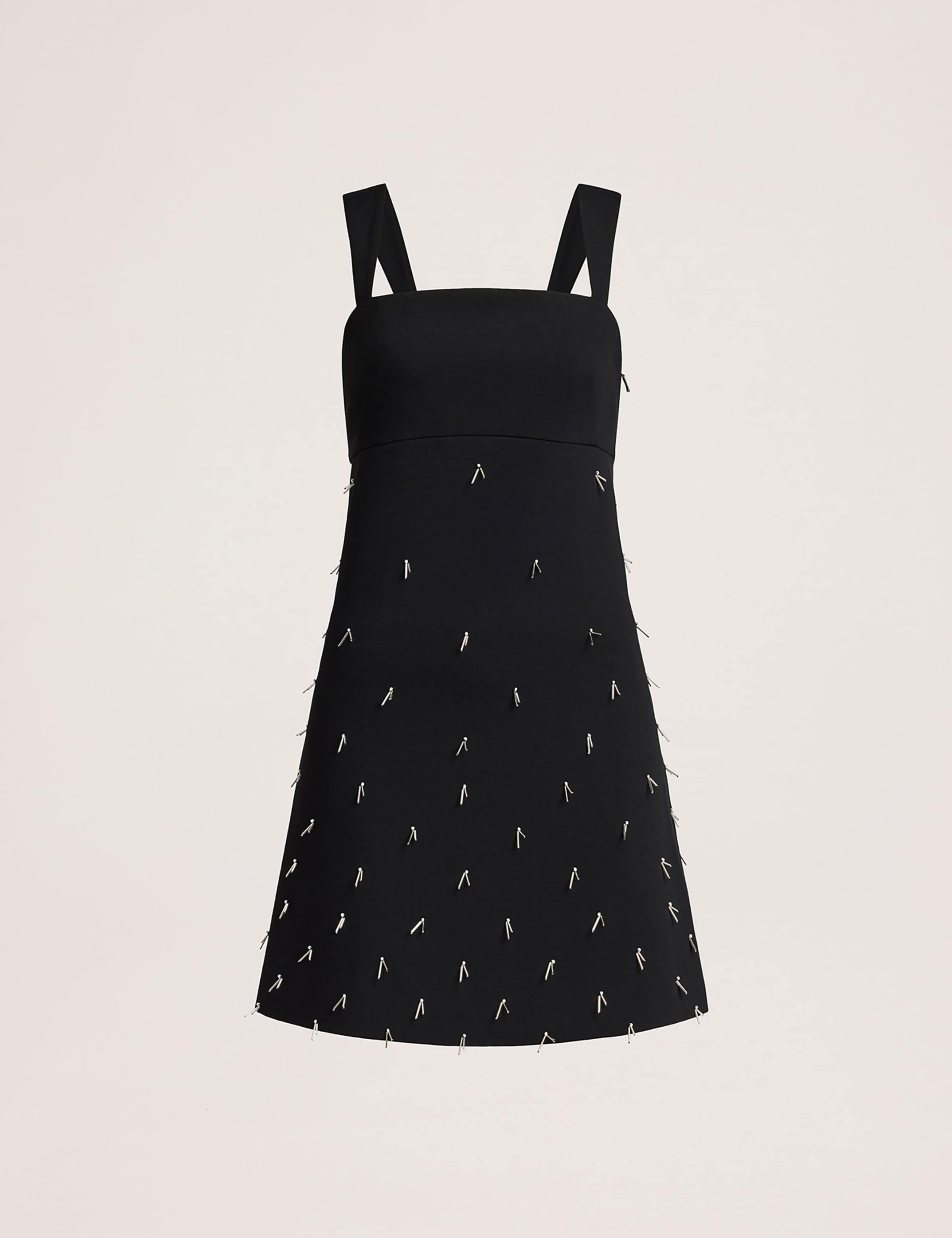 Beaded Square Neck Mini Shift Dress