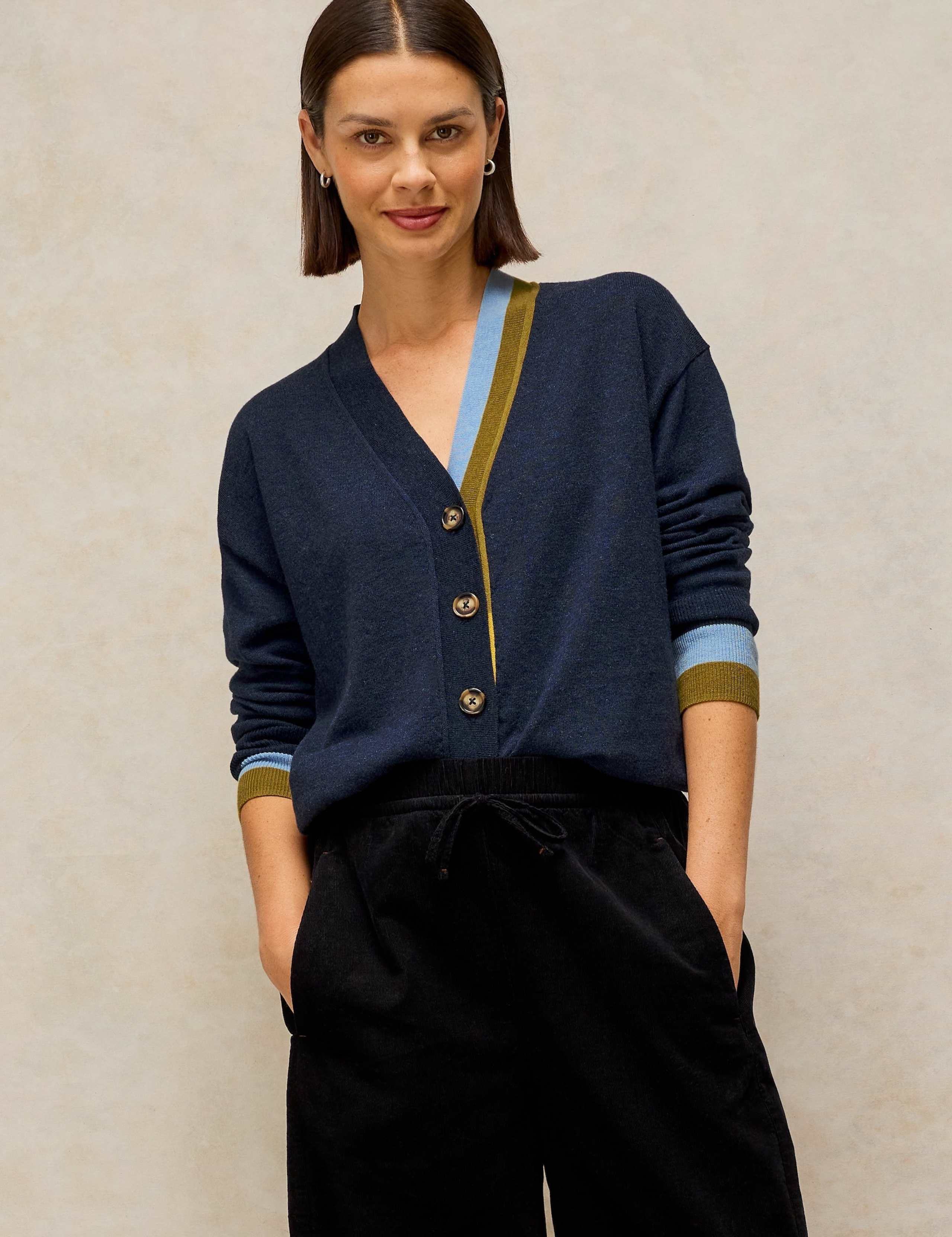 Cotton Rich Cardigan with Merino Wool