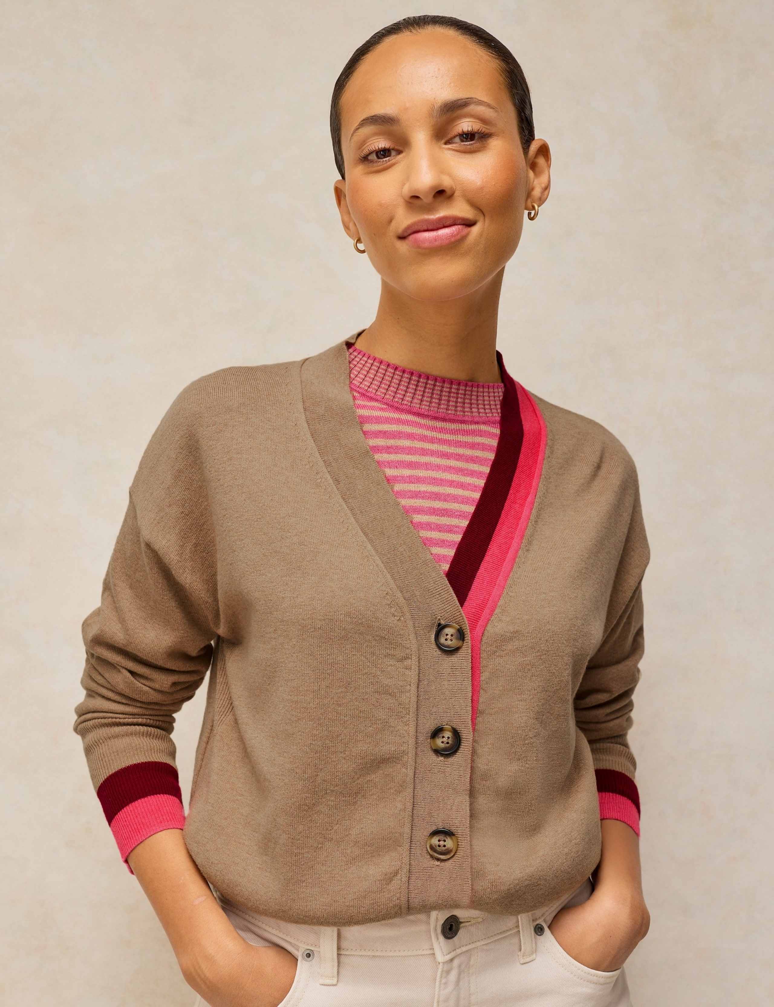 Cotton Rich Cardigan with Merino Wool