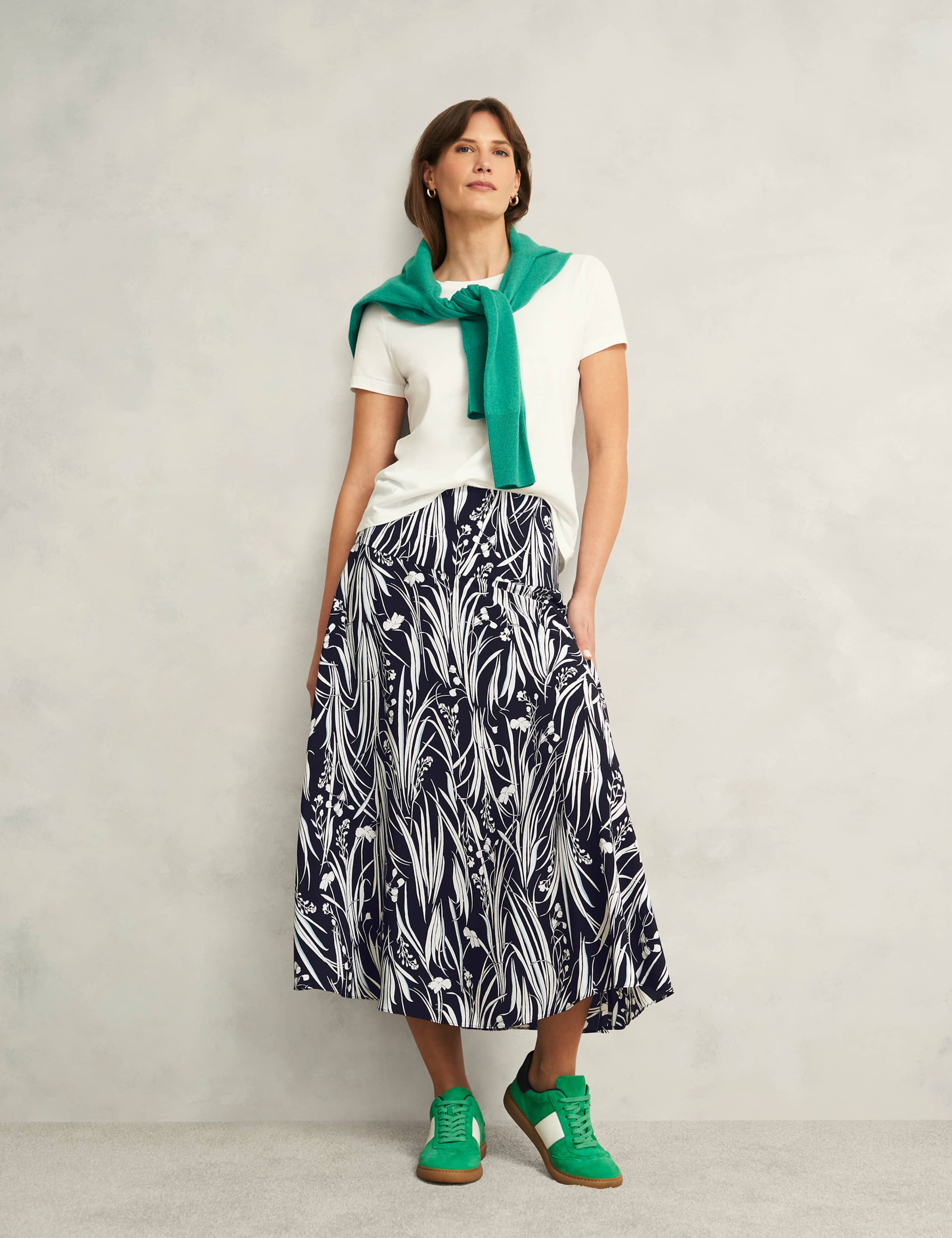 Noemi Floral Midi A-Line Skirt