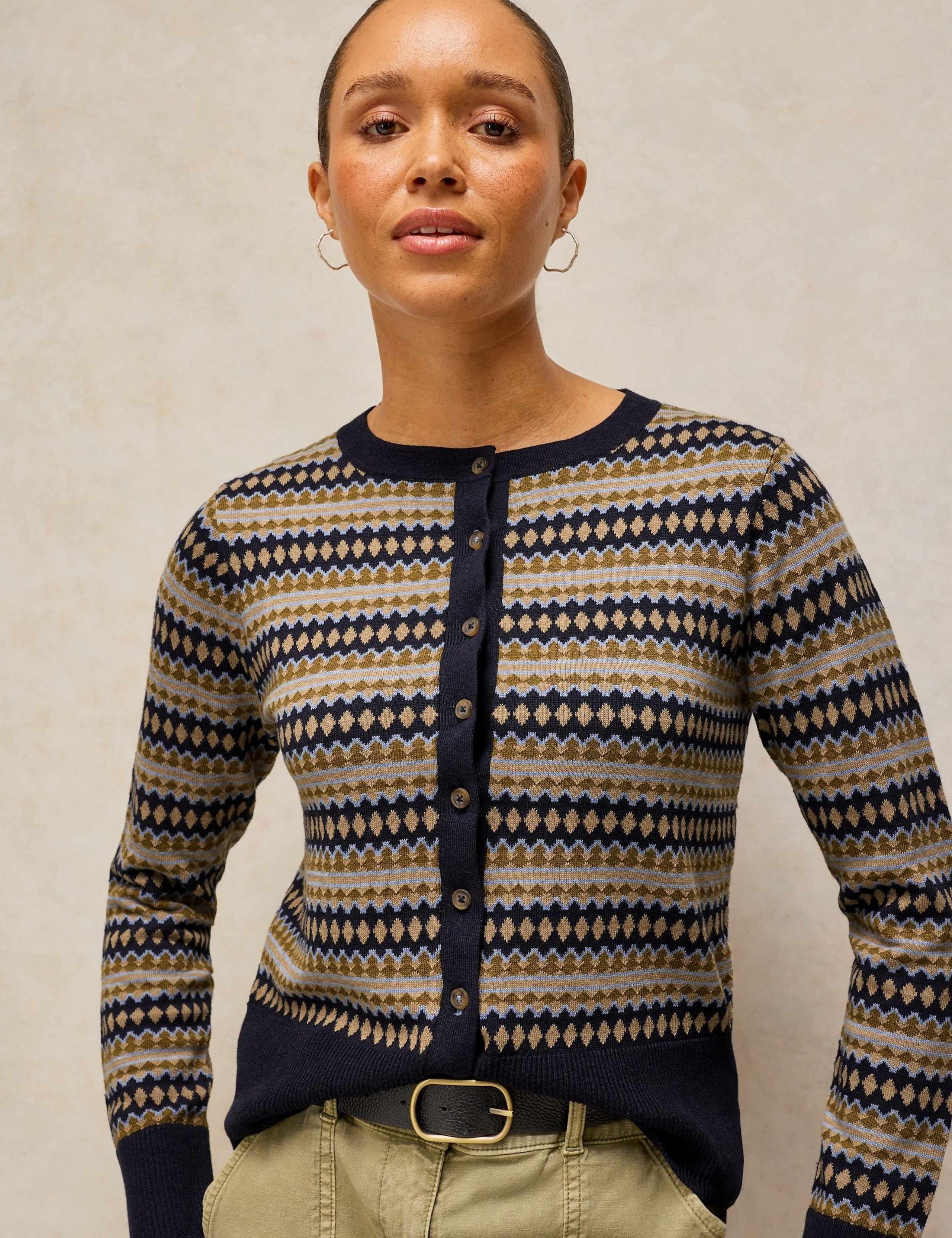 Pure Cotton Fair Isle Cardigan