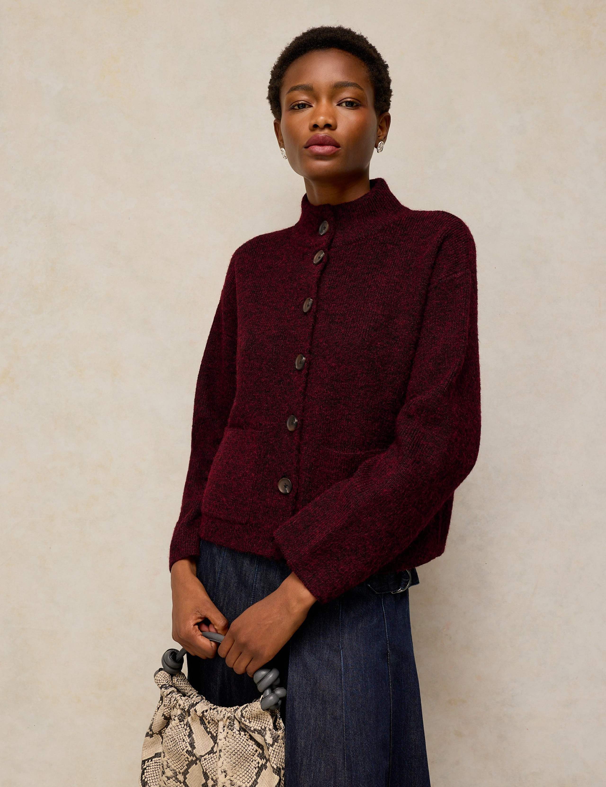Funnel Neck Cardigan