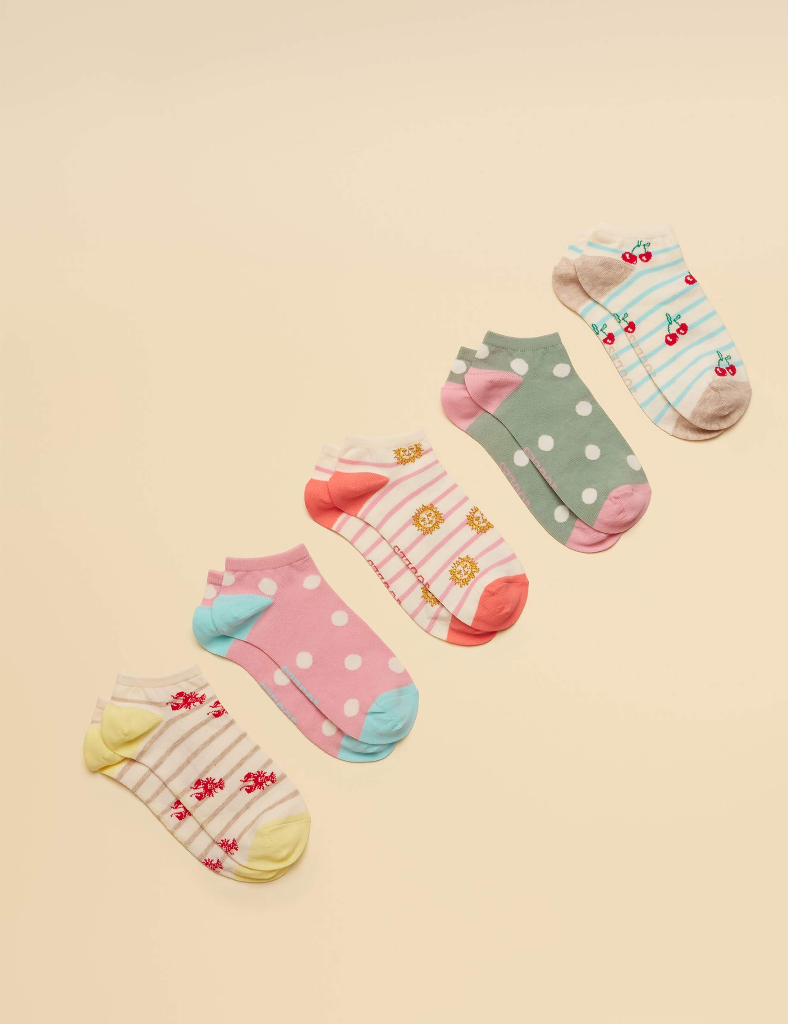 5 Pack Cotton Rich Patterned Trainer Socks