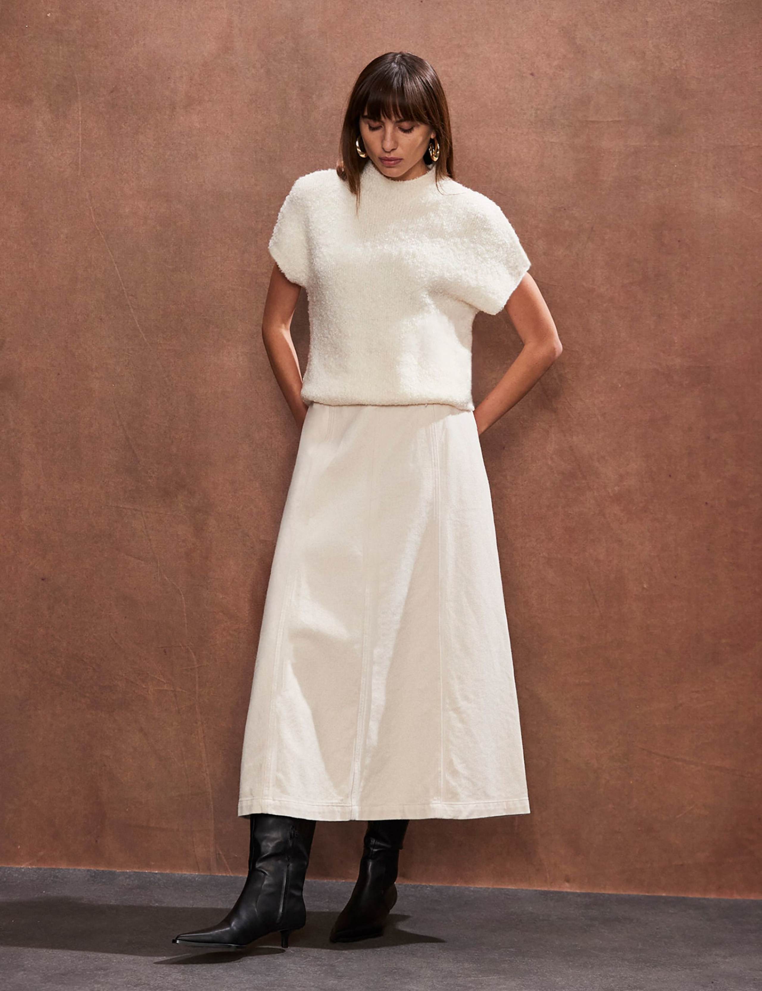 Denim Midaxi A-Line Skirt