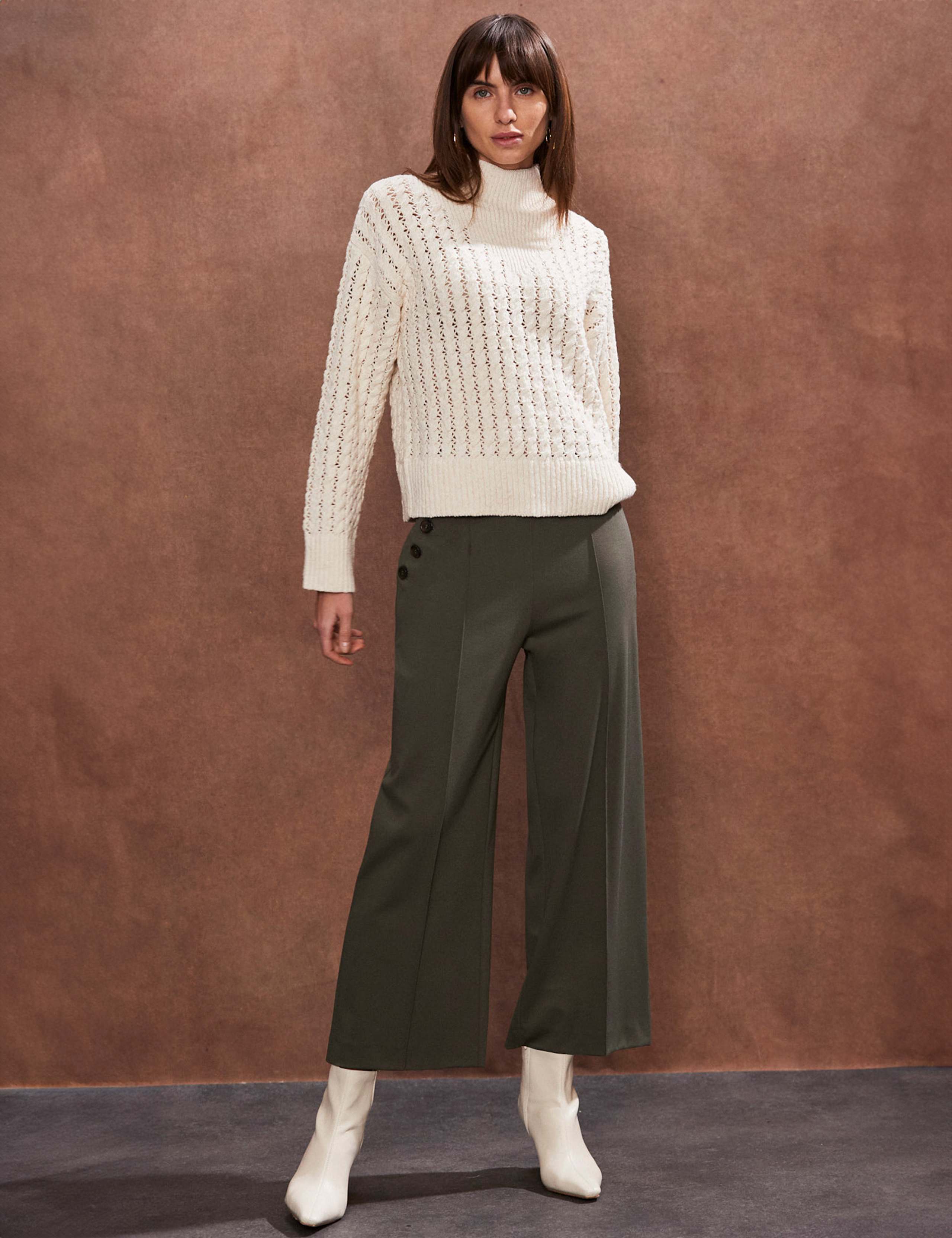 Twill Straight Leg Culottes