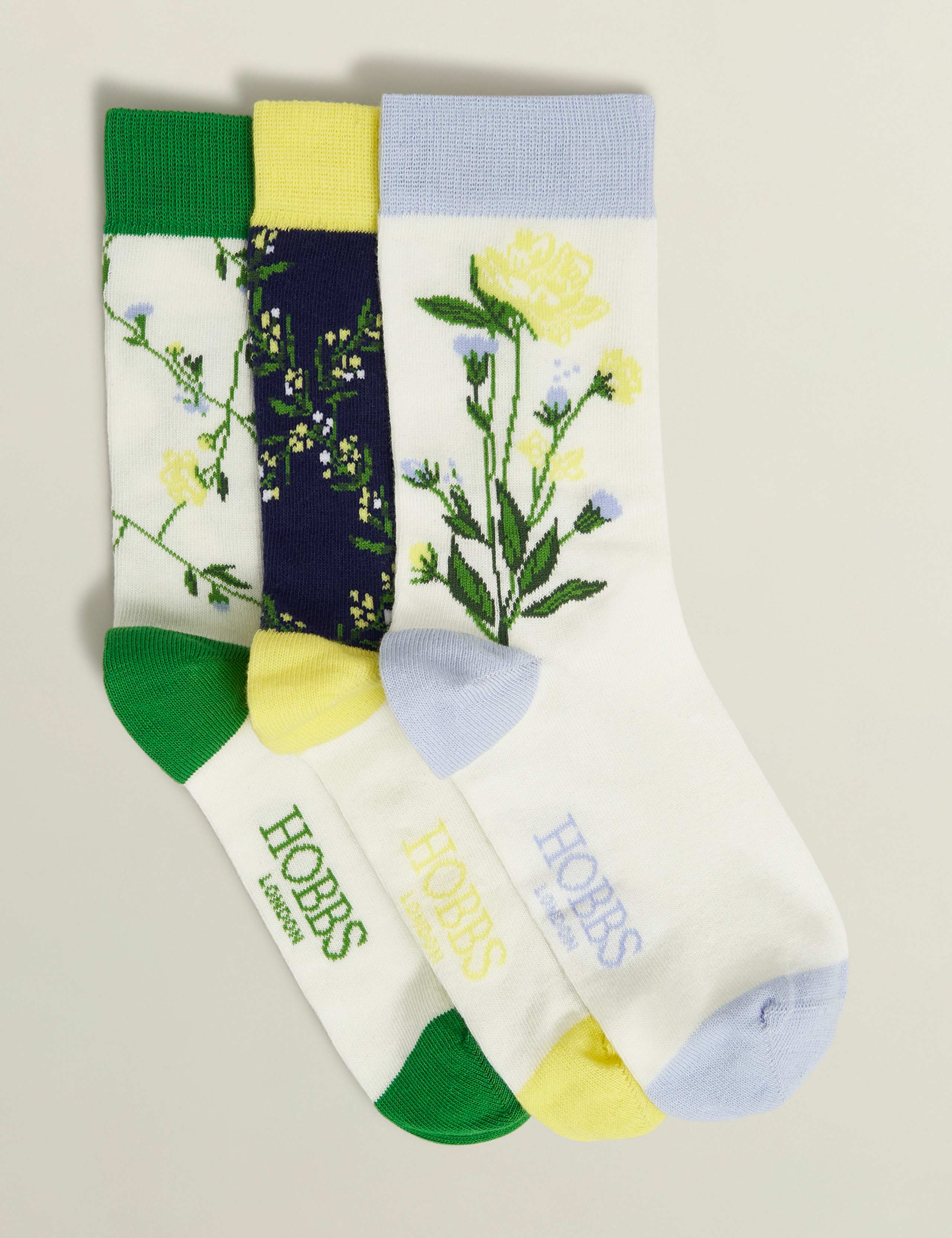 3pk Cotton Rich Floral Socks