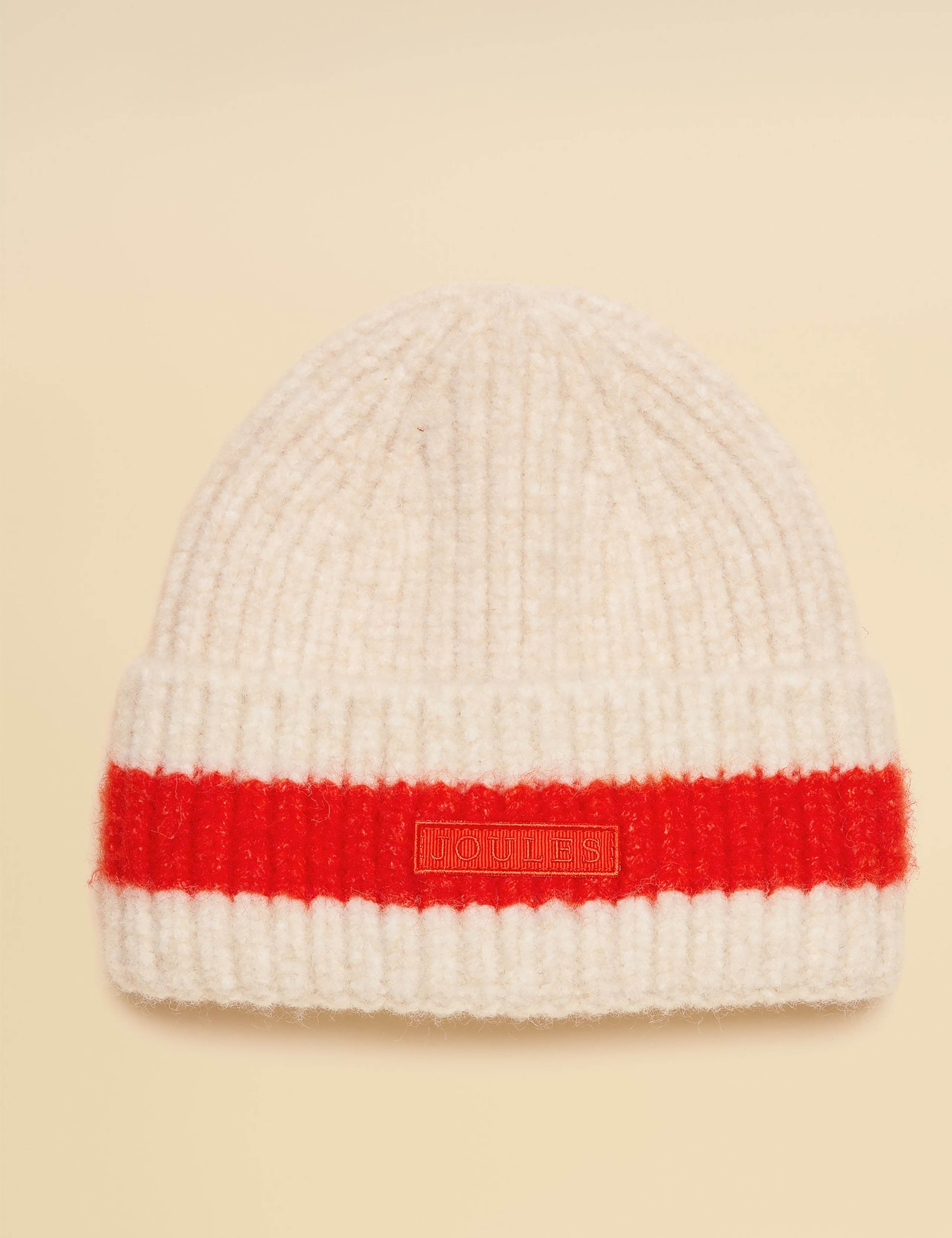 Knitted Stripe Turn Up Beanie Hat