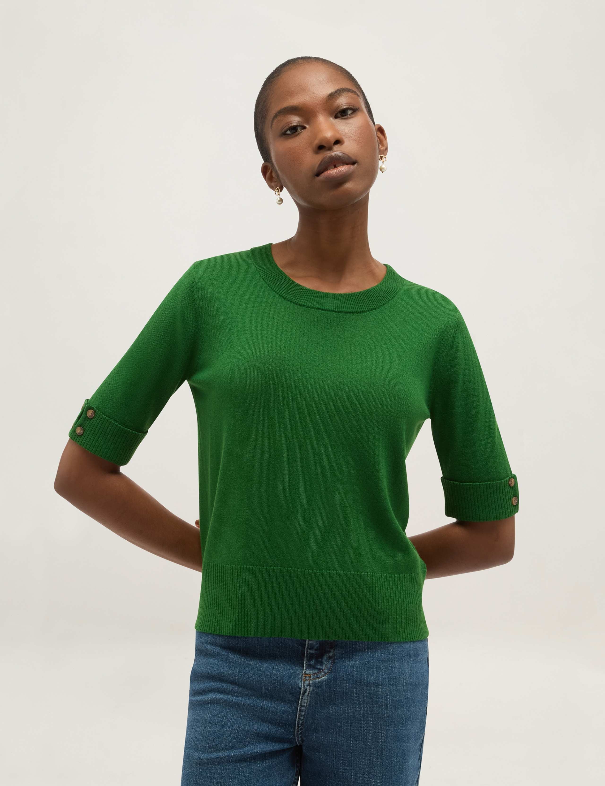 Textured Knitted Top with Wool