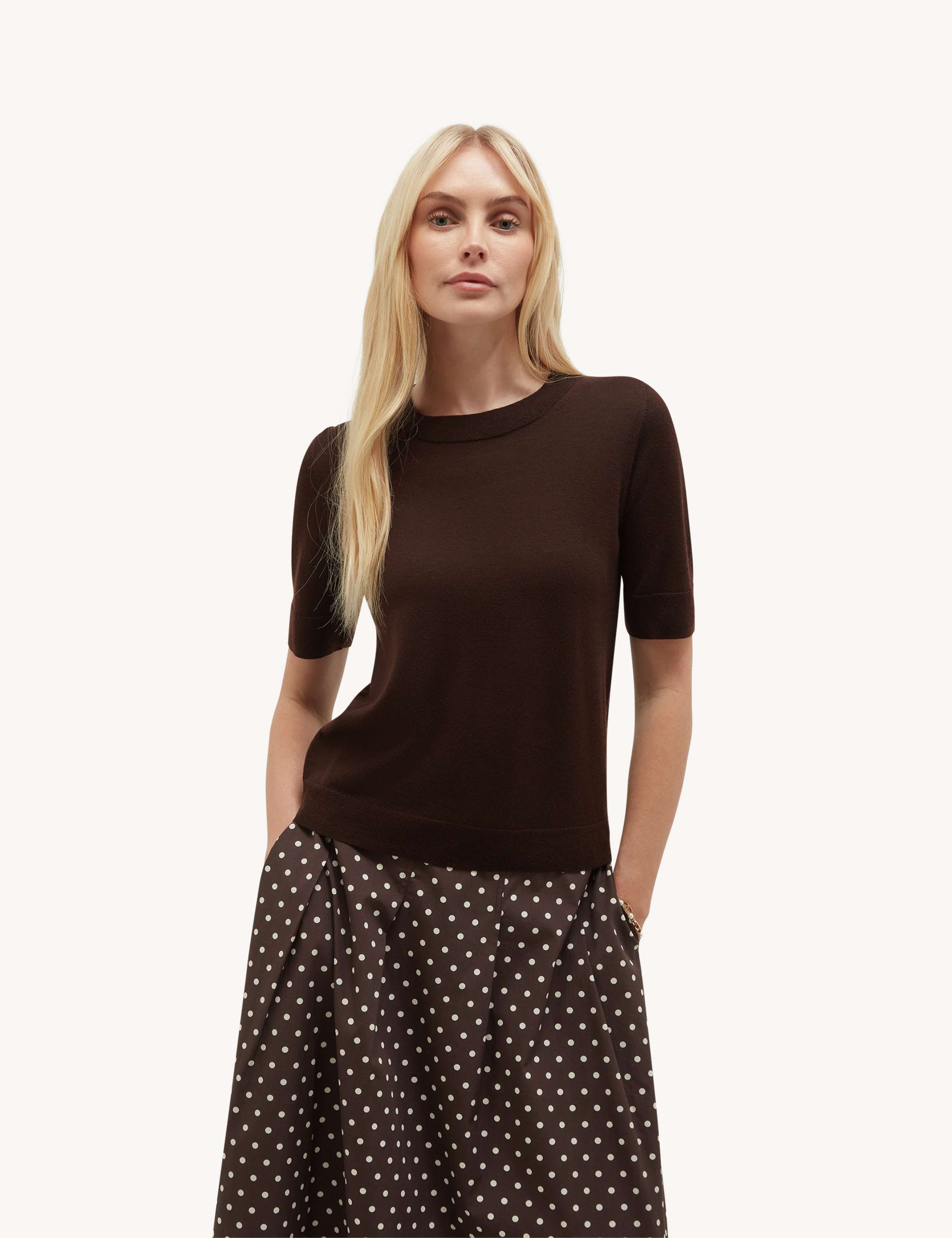 Pure Merino Wool Textured Knitted Top