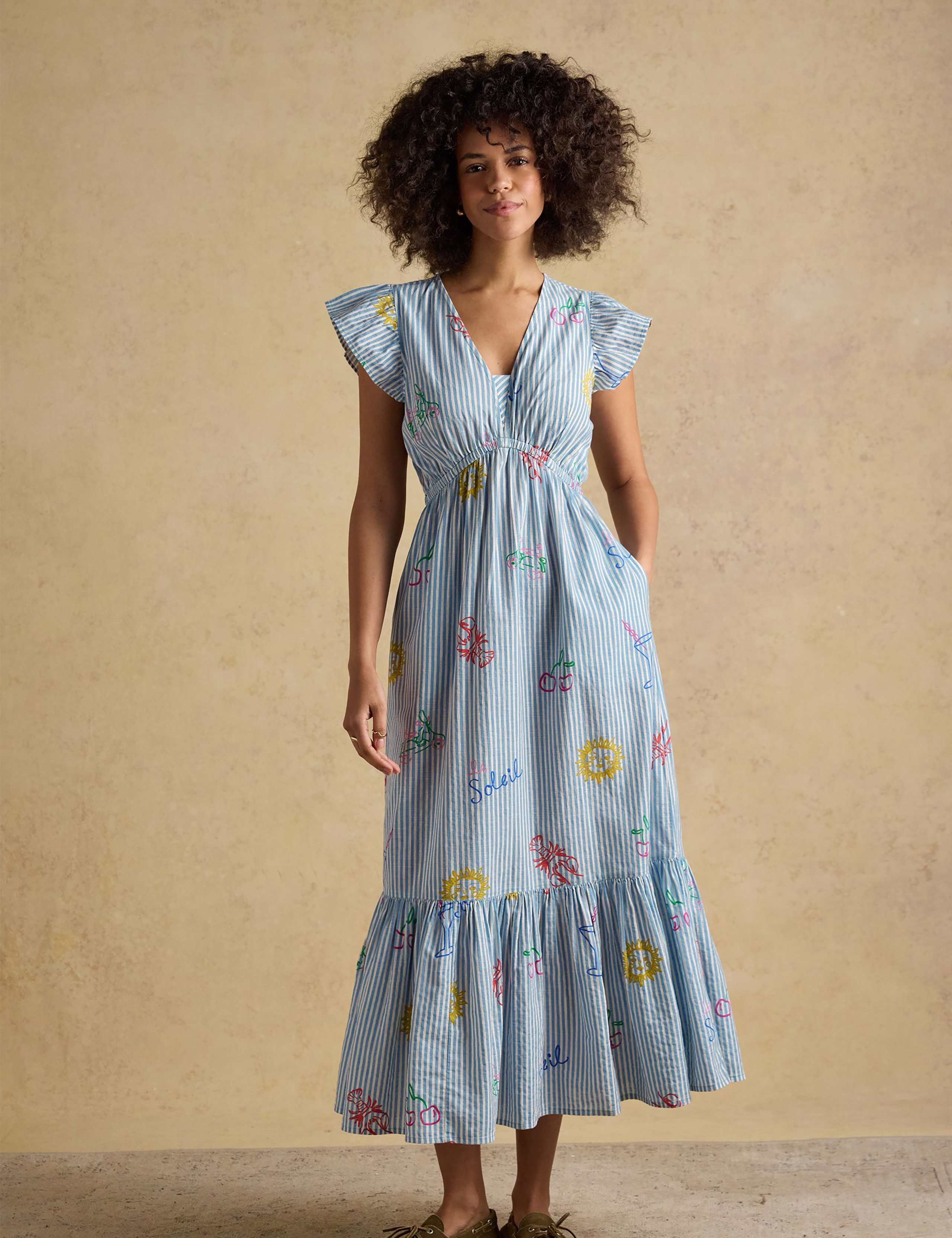 Pure Cotton Printed Maxi Tiered Dress