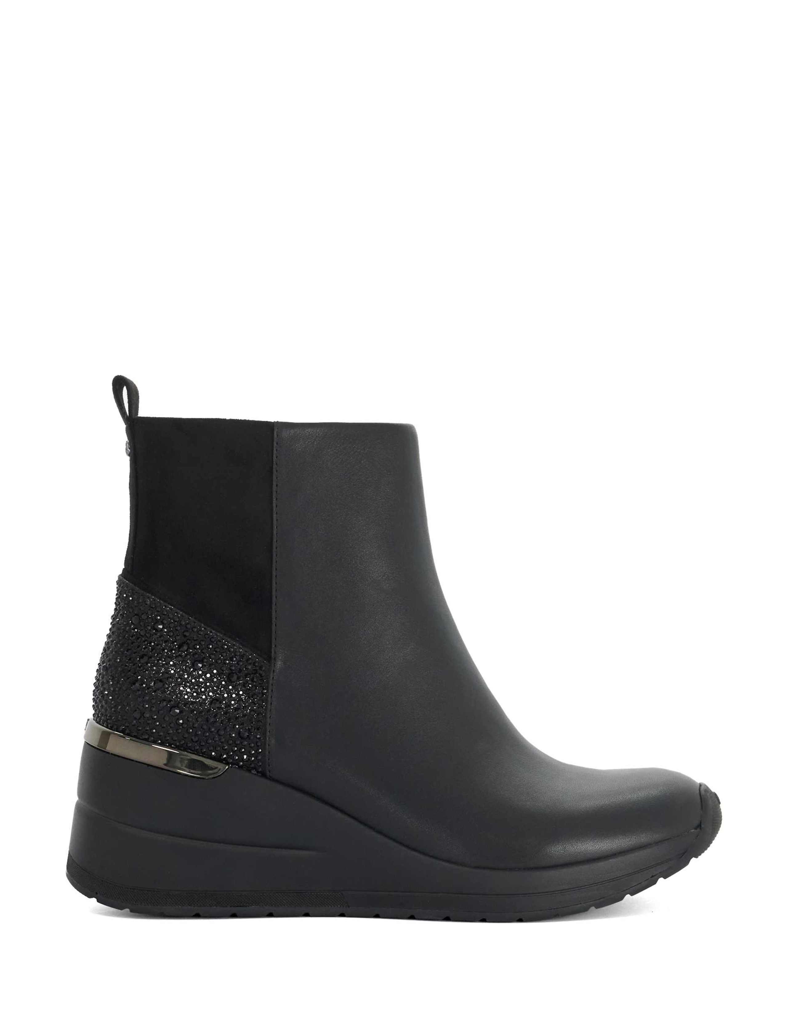 Leather Wedge Ankle Boots