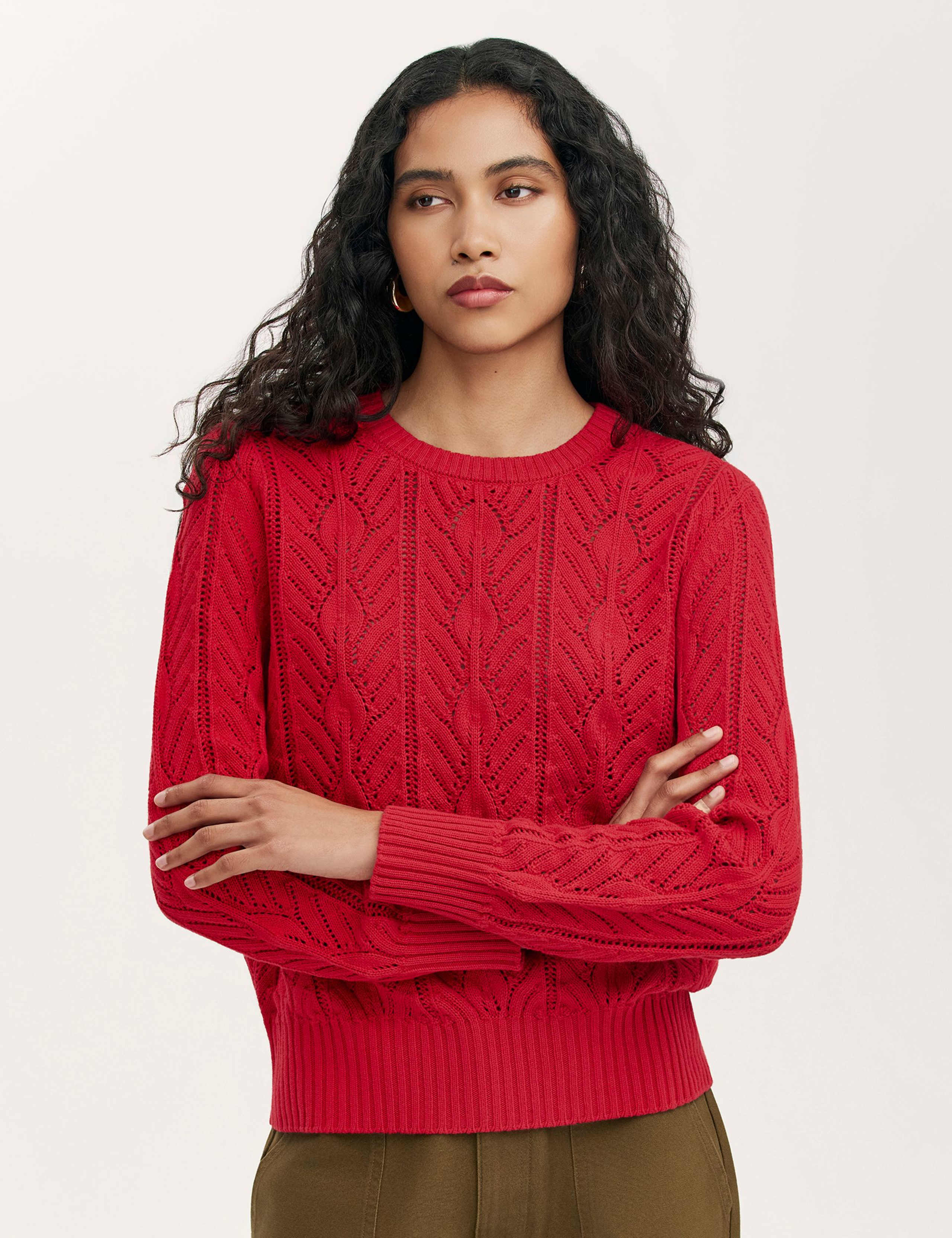 Pure Cotton Textured Jumper