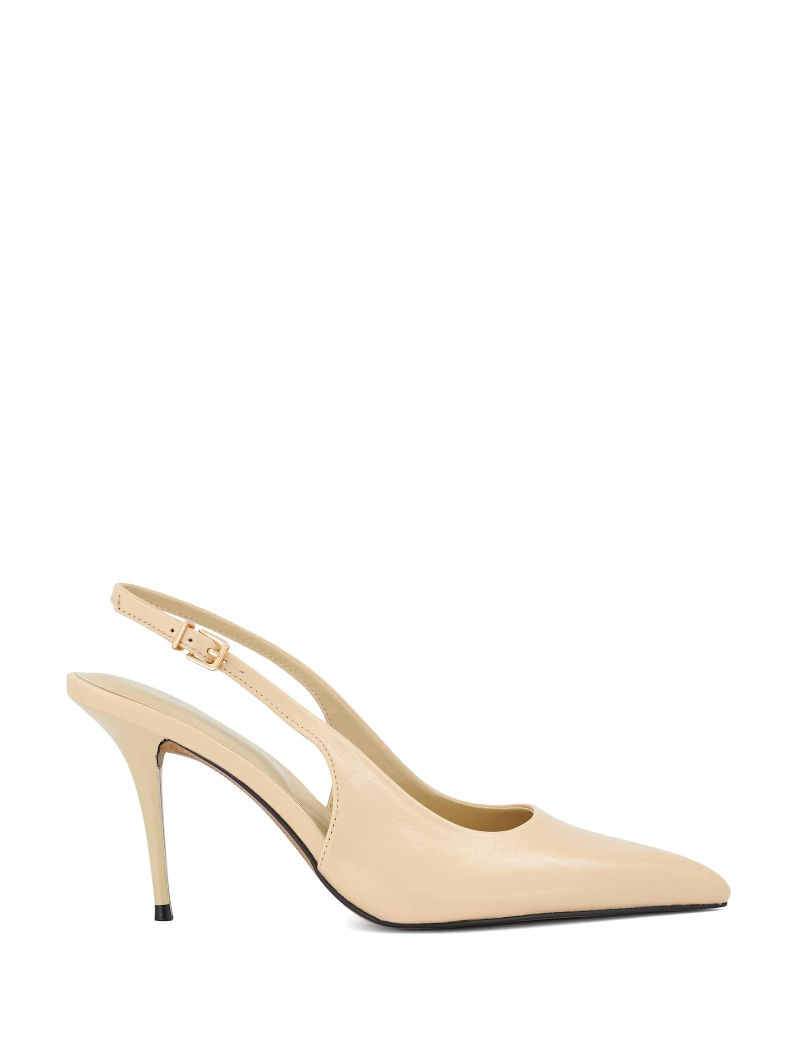 Leather Stiletto Heel Slingback Shoes