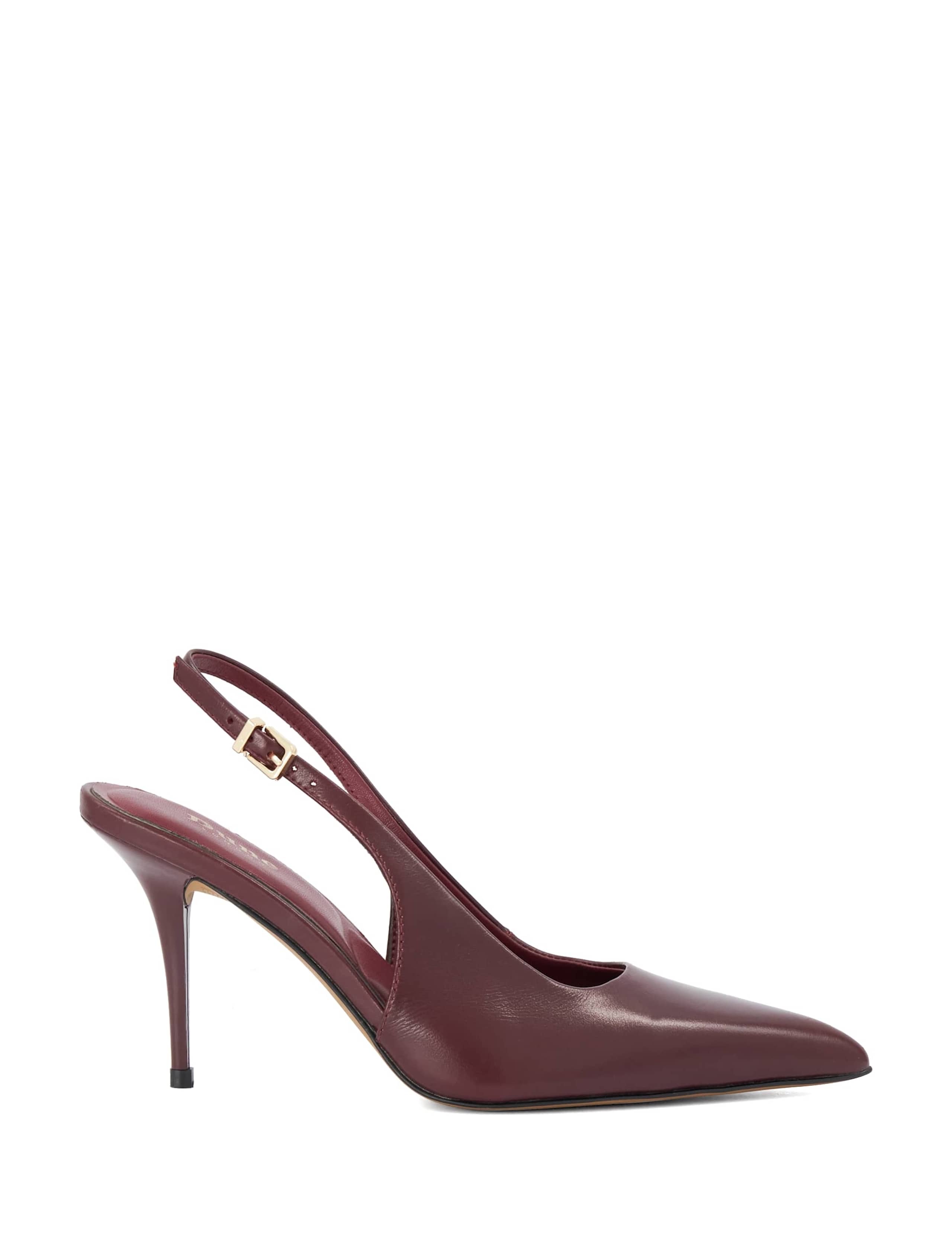 Leather Stiletto Heel Slingback Shoes