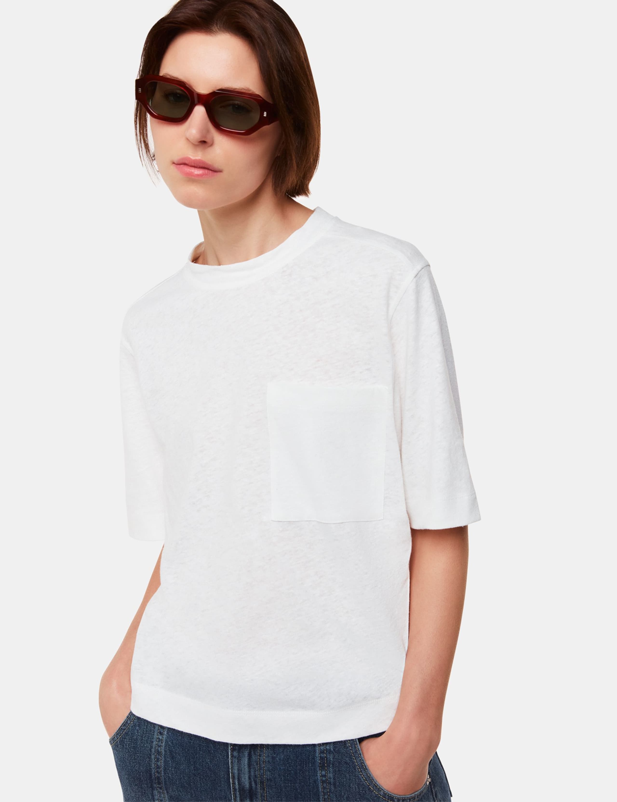Linen Blend Pocket T-Shirt