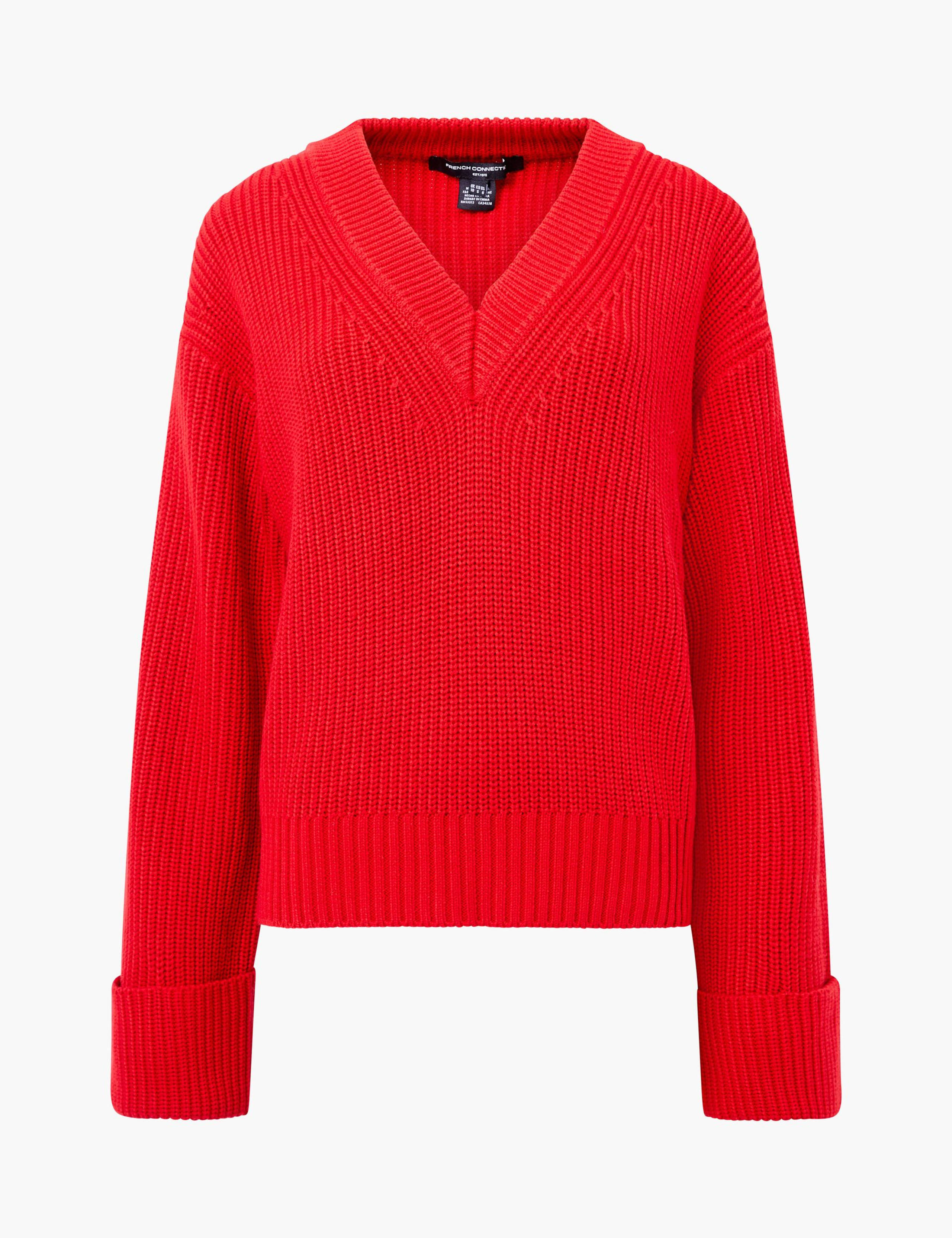 Ribbed V-Neck Jumper