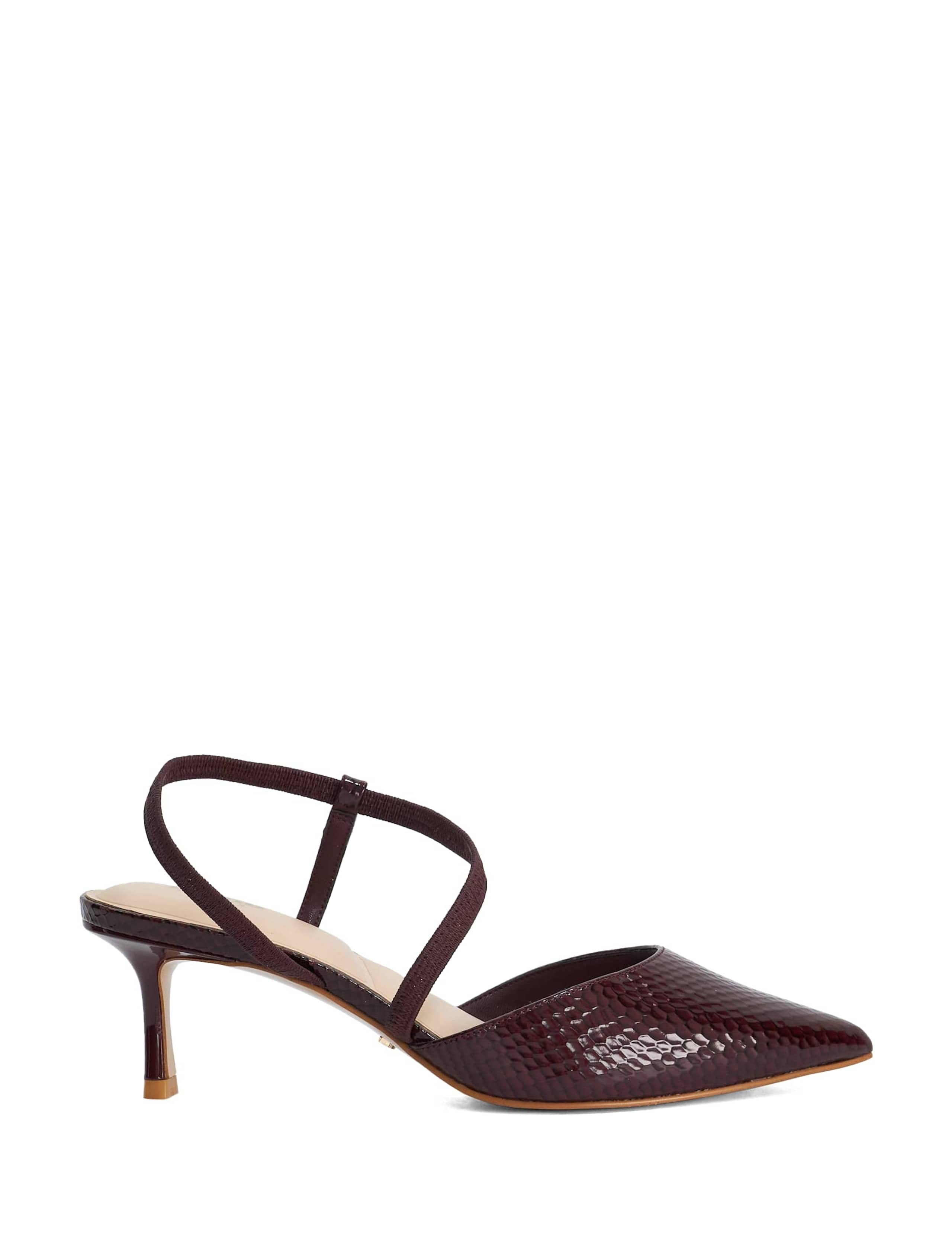 Leather Asymetric Stiletto Heel Court Shoes