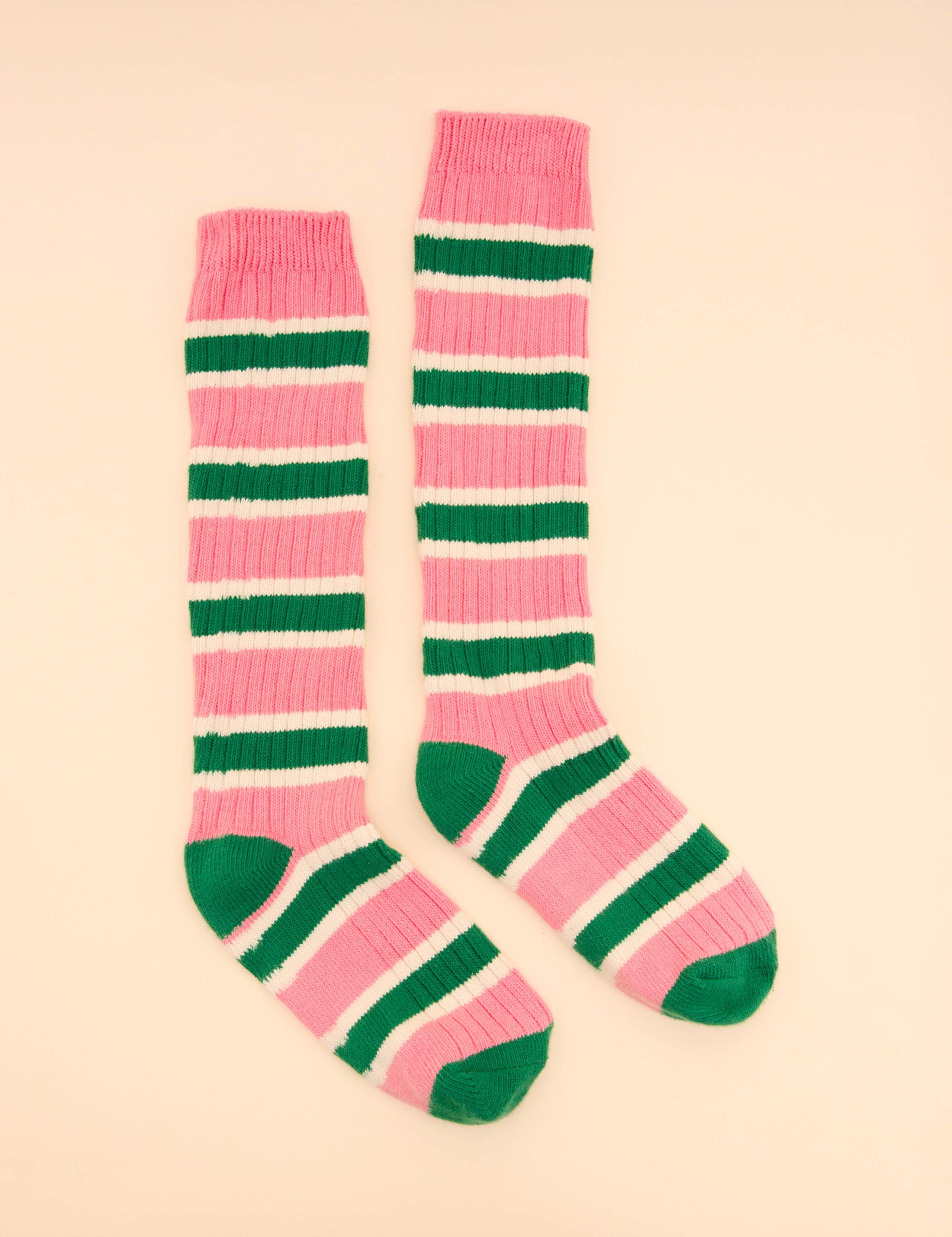 Cotton Rich Striped Knee High Socks