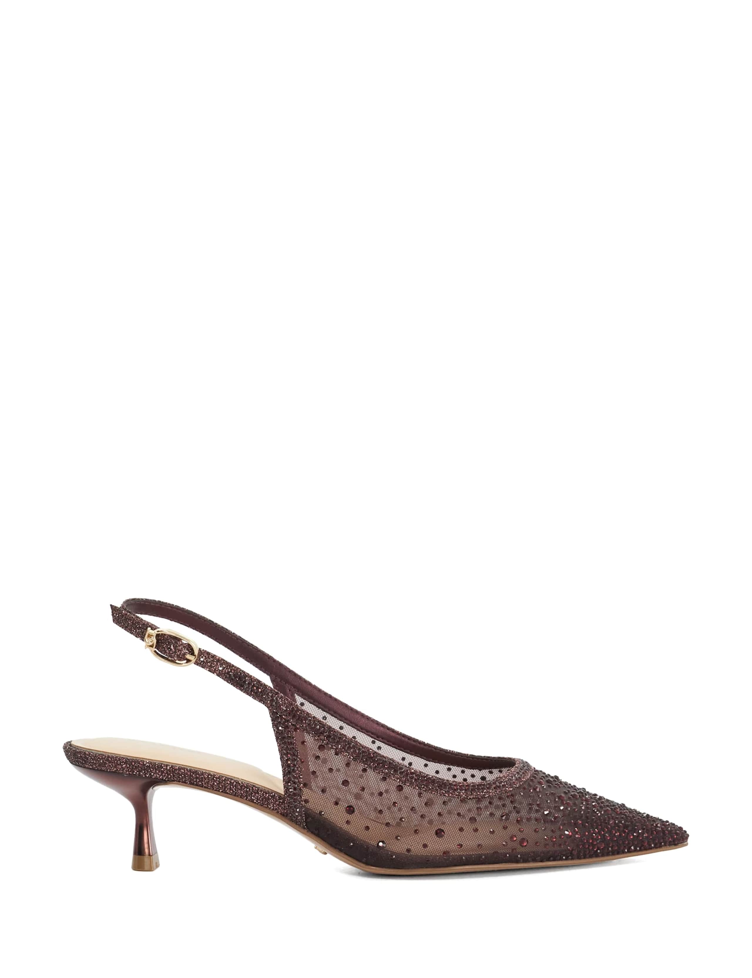 Sparkle Kitten Heel Slingback Shoes