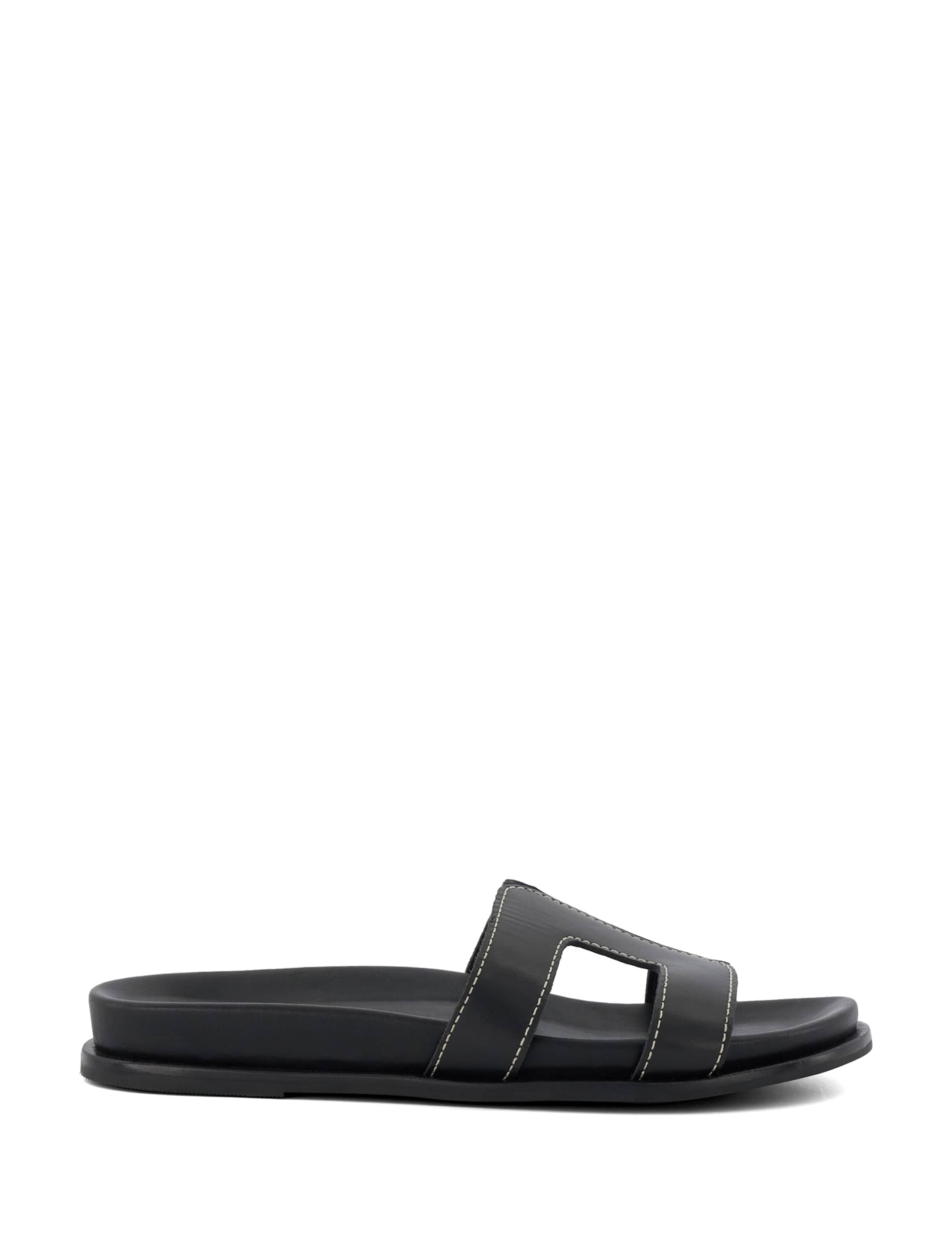 Leather Footbed Sliders