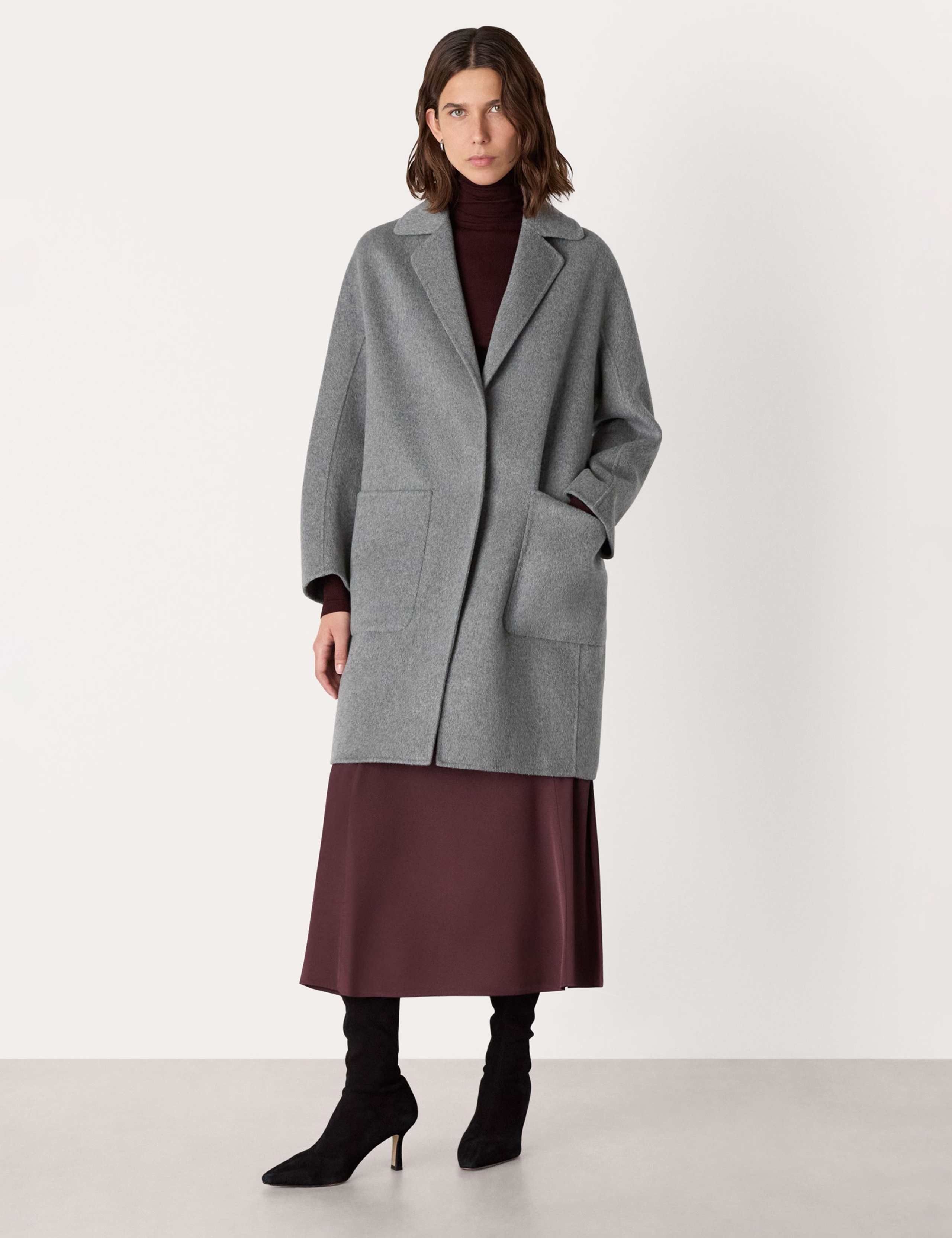 Wool Rich Relaxed Single Breasted Overcoat