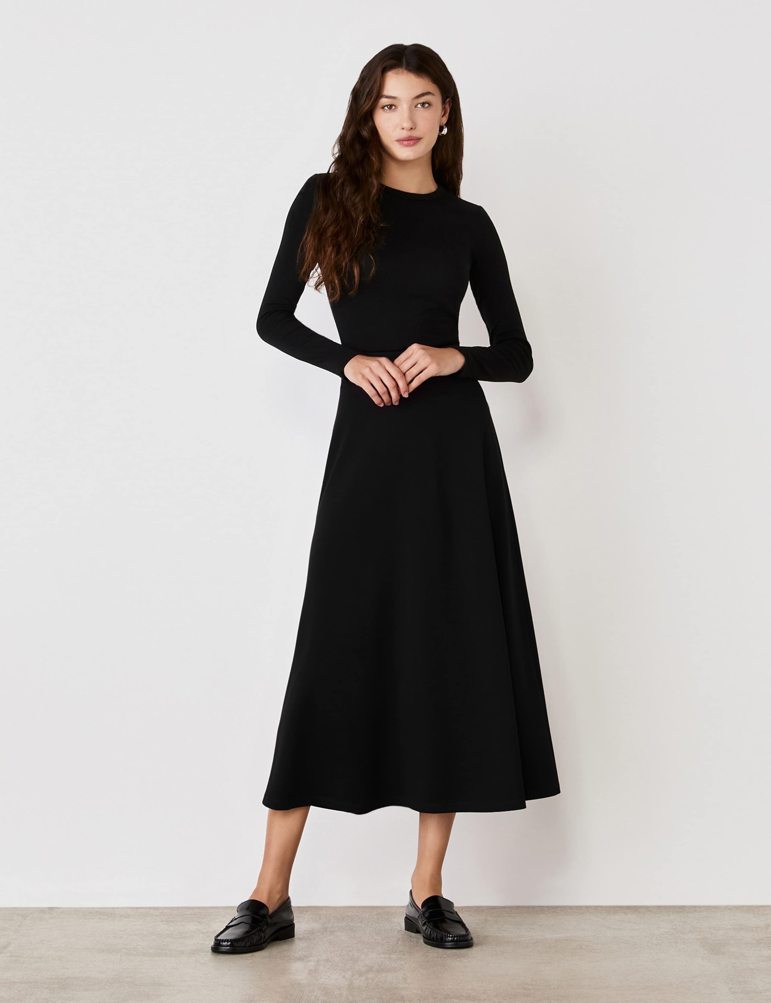 Jersey Midi A-Line Skirt