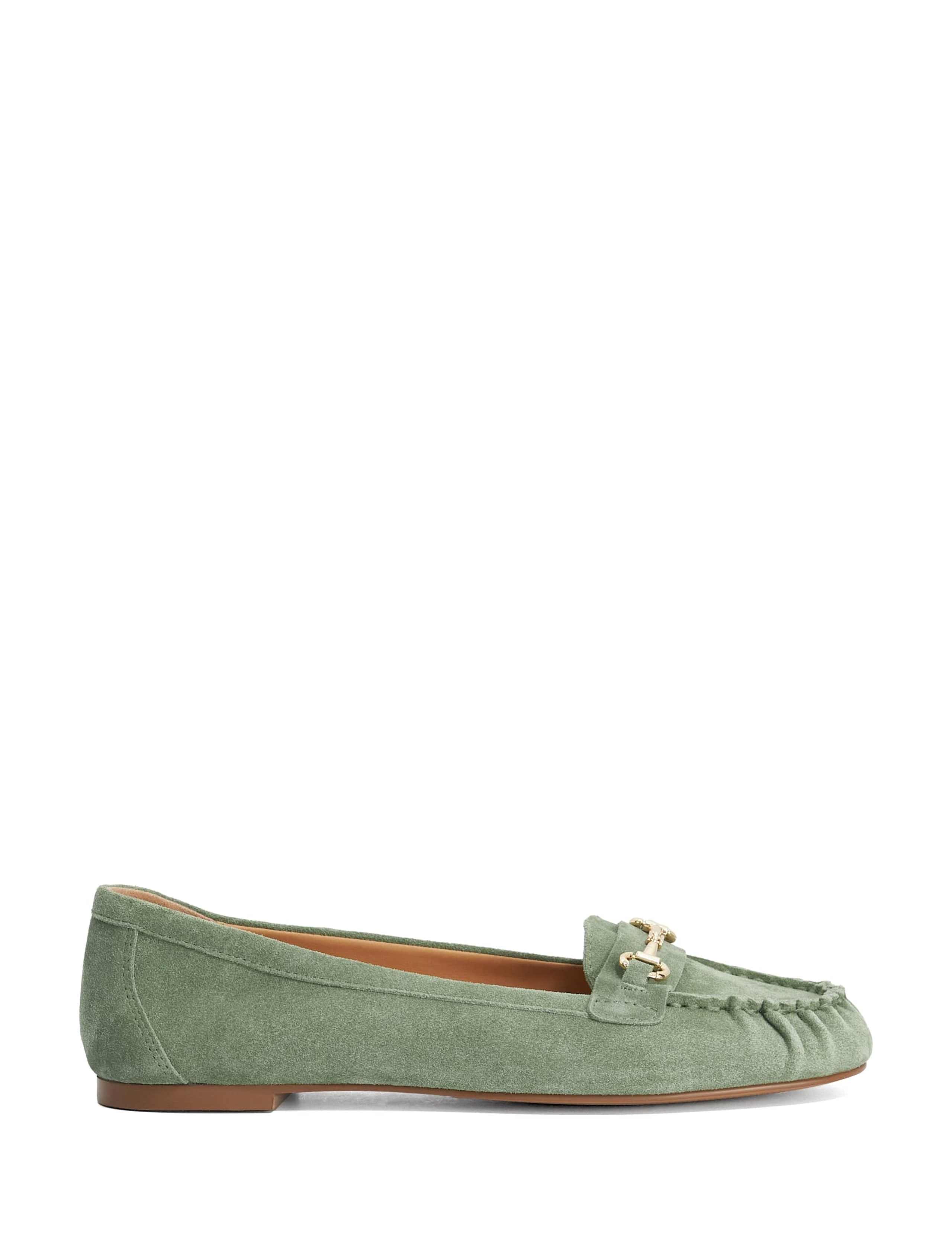 Suede Trim Flat Loafers