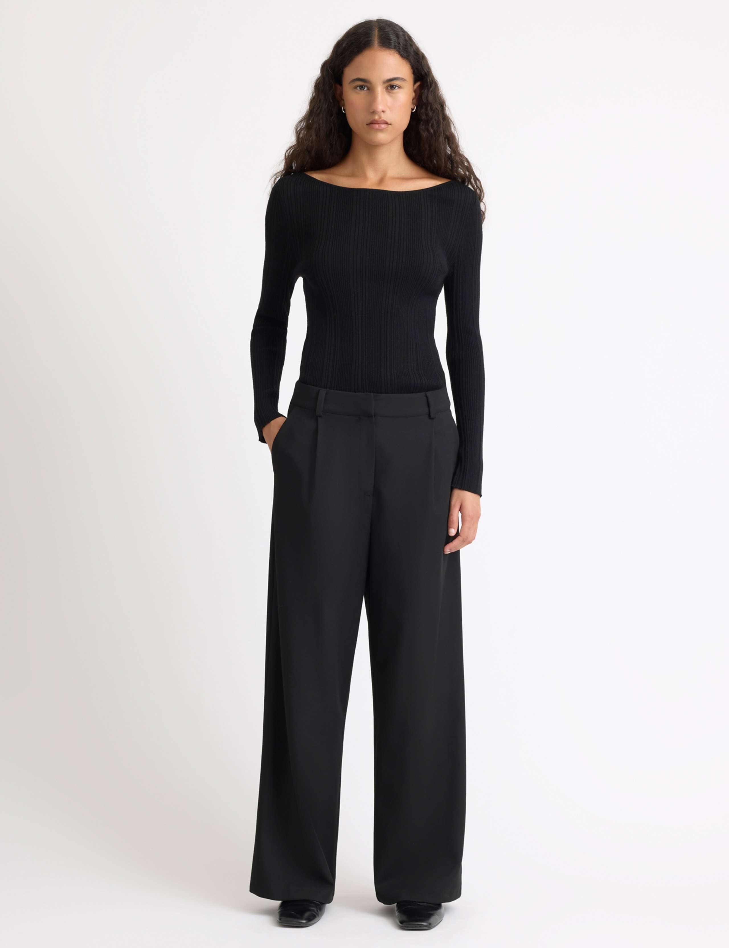 Tailored Wide Leg Trousers