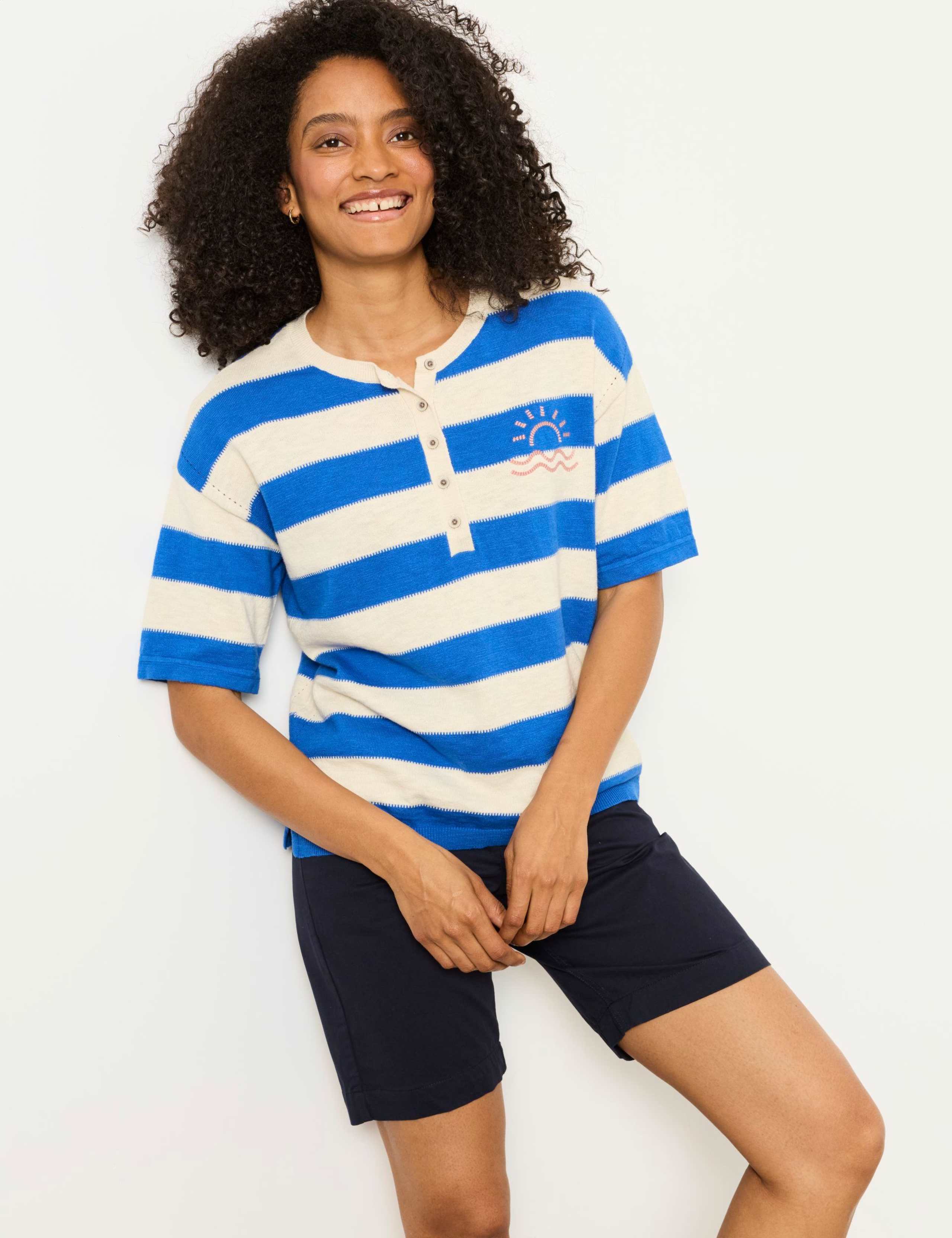 Pure Cotton Striped Top