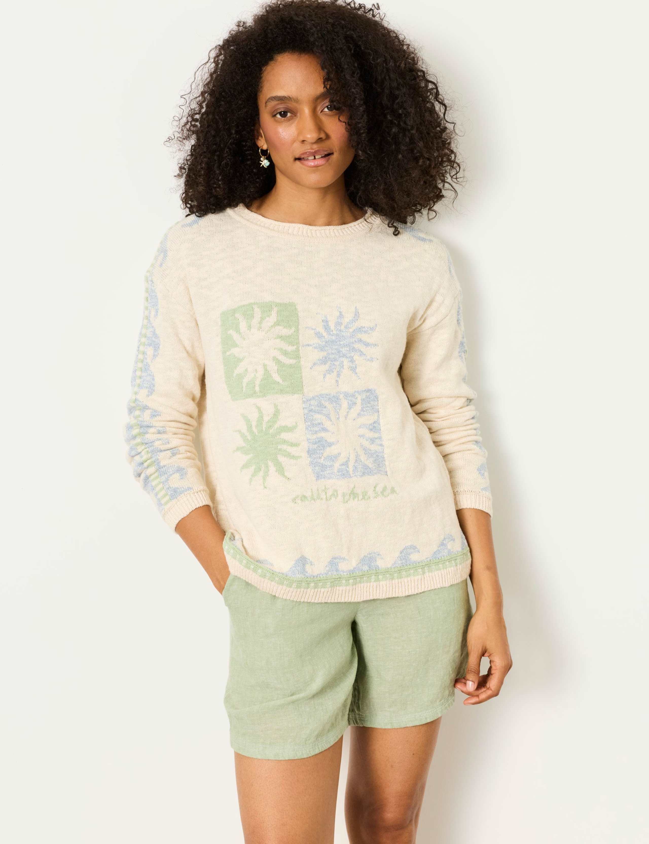 Pure Cotton Patterned Textured Jumper