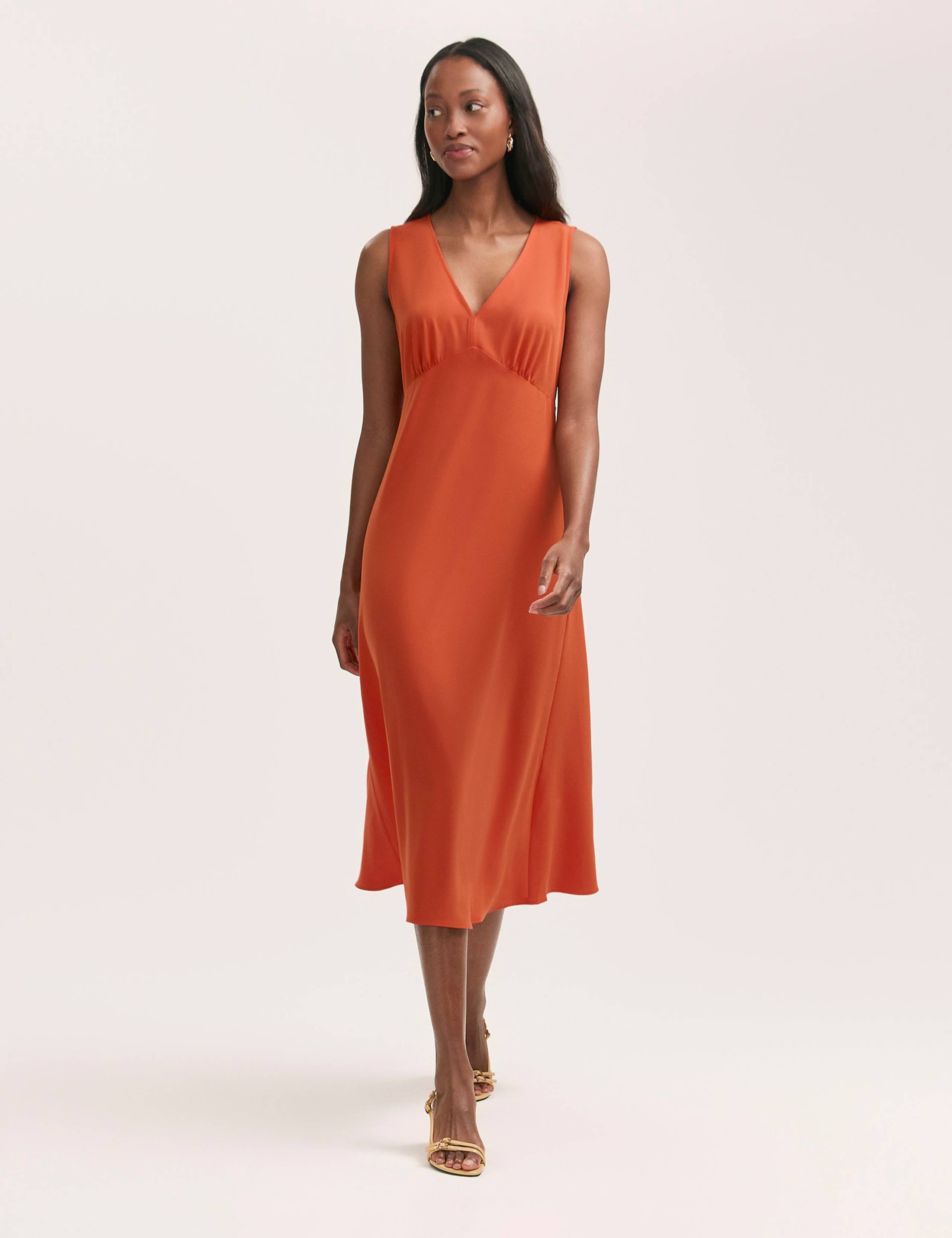 V-Neck Midi Skater Dress