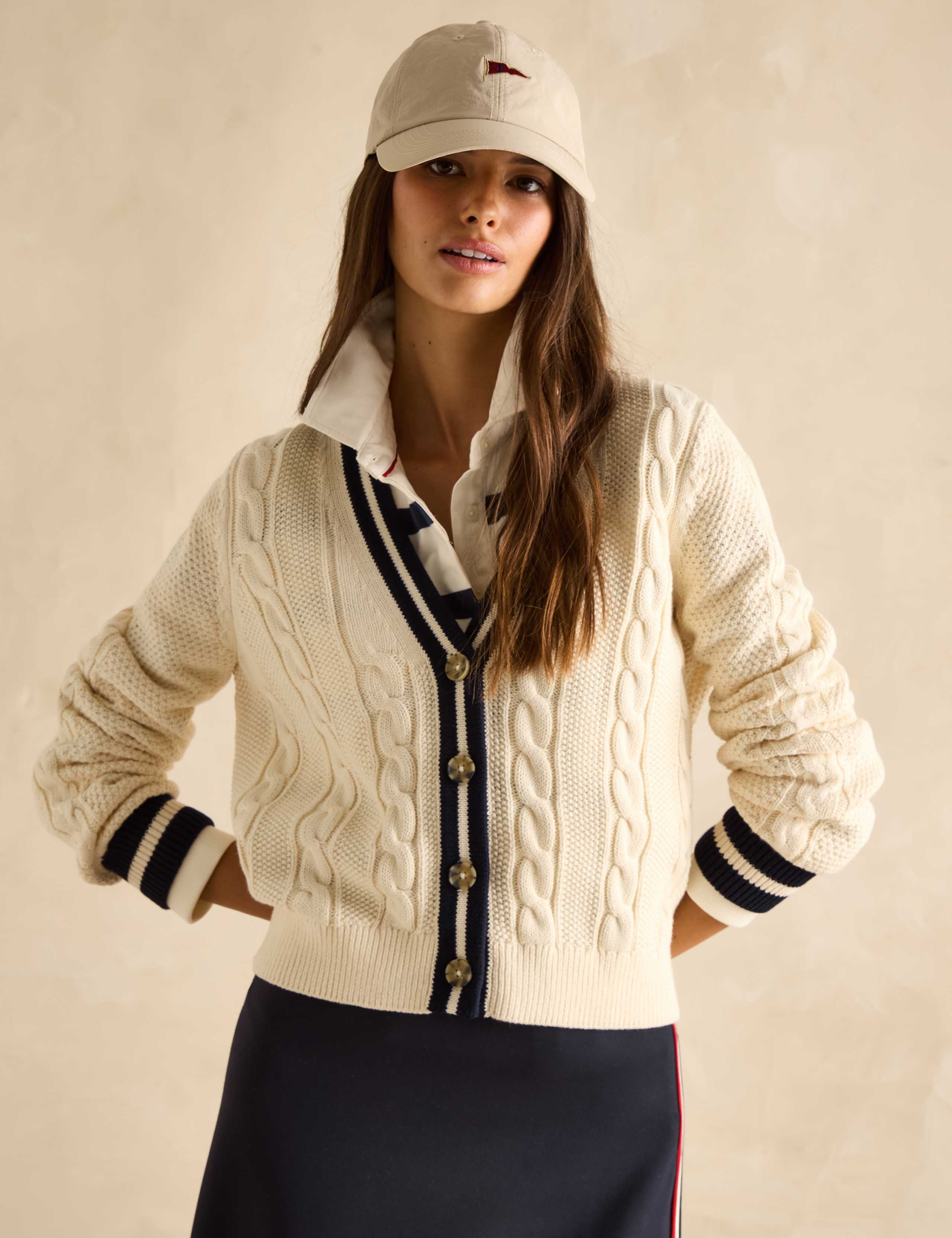 Pure Cotton Textured V-Neck Cardigan