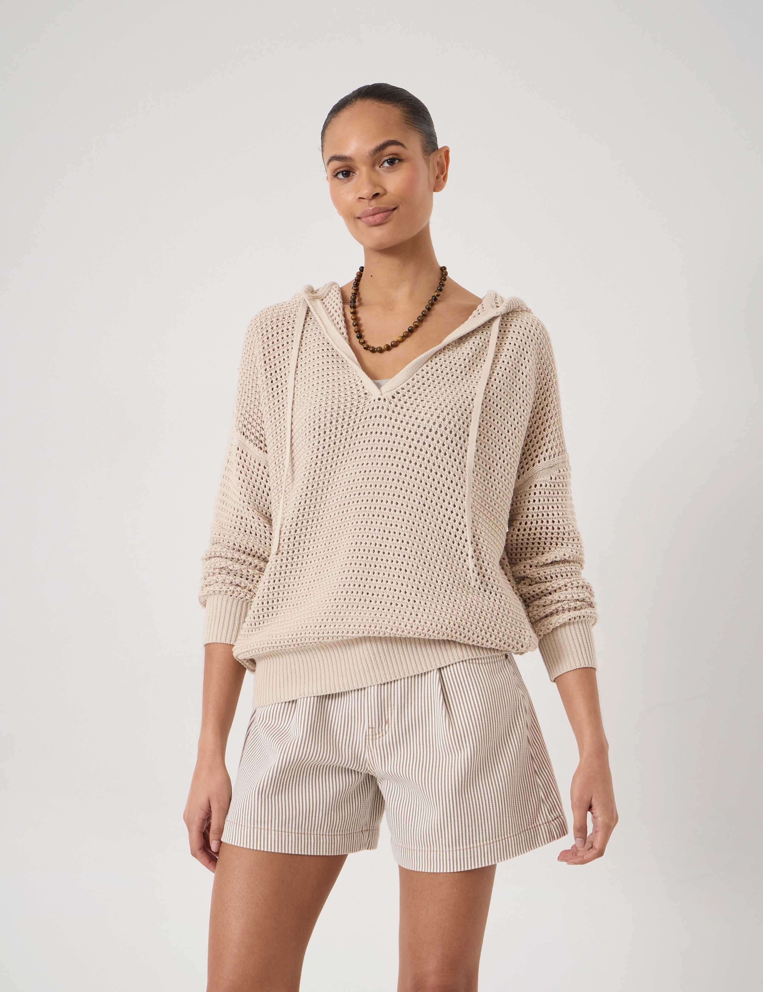 Pure Cotton Openstitch V-Neck Hoodie