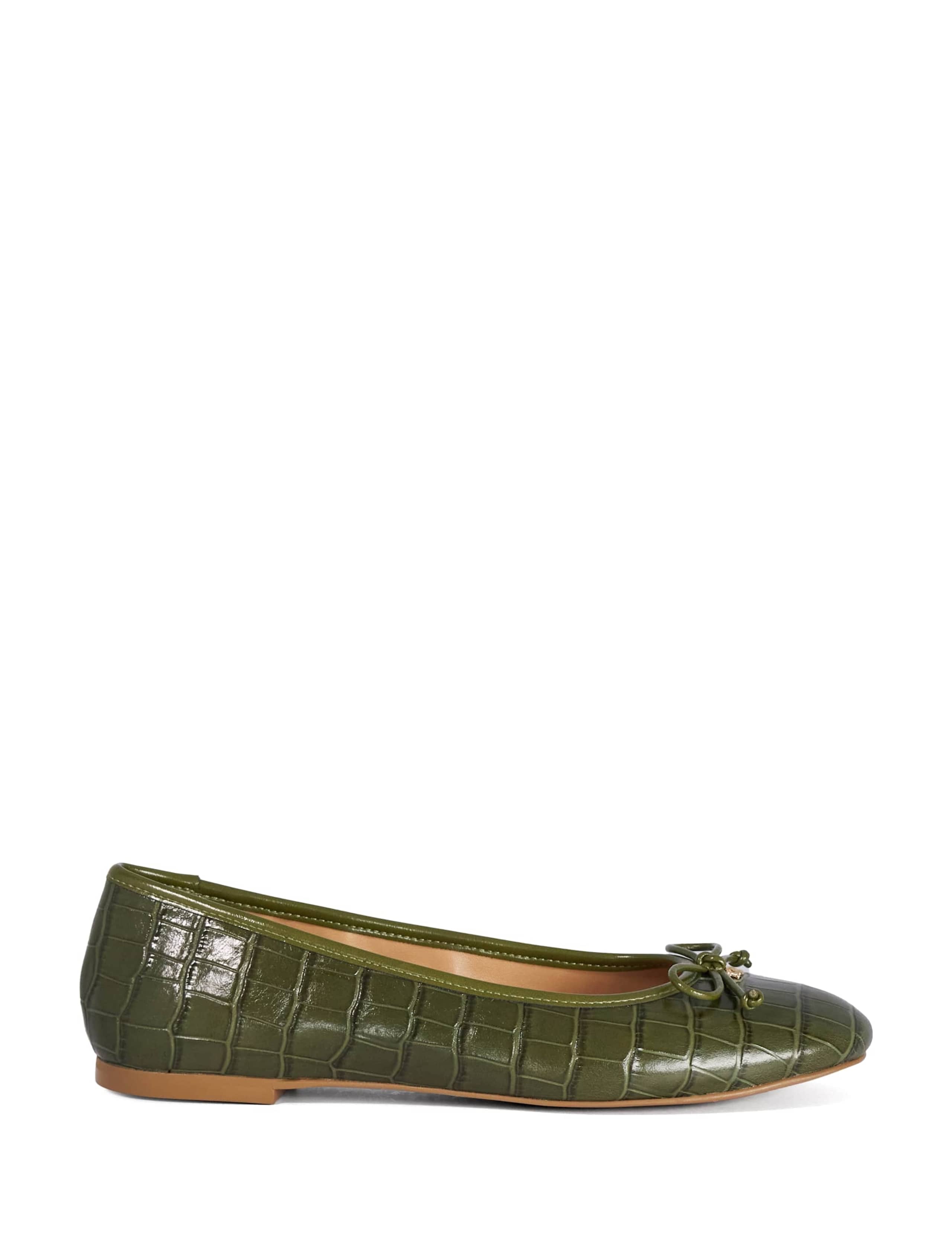 Leather Croc Ballet Pumps