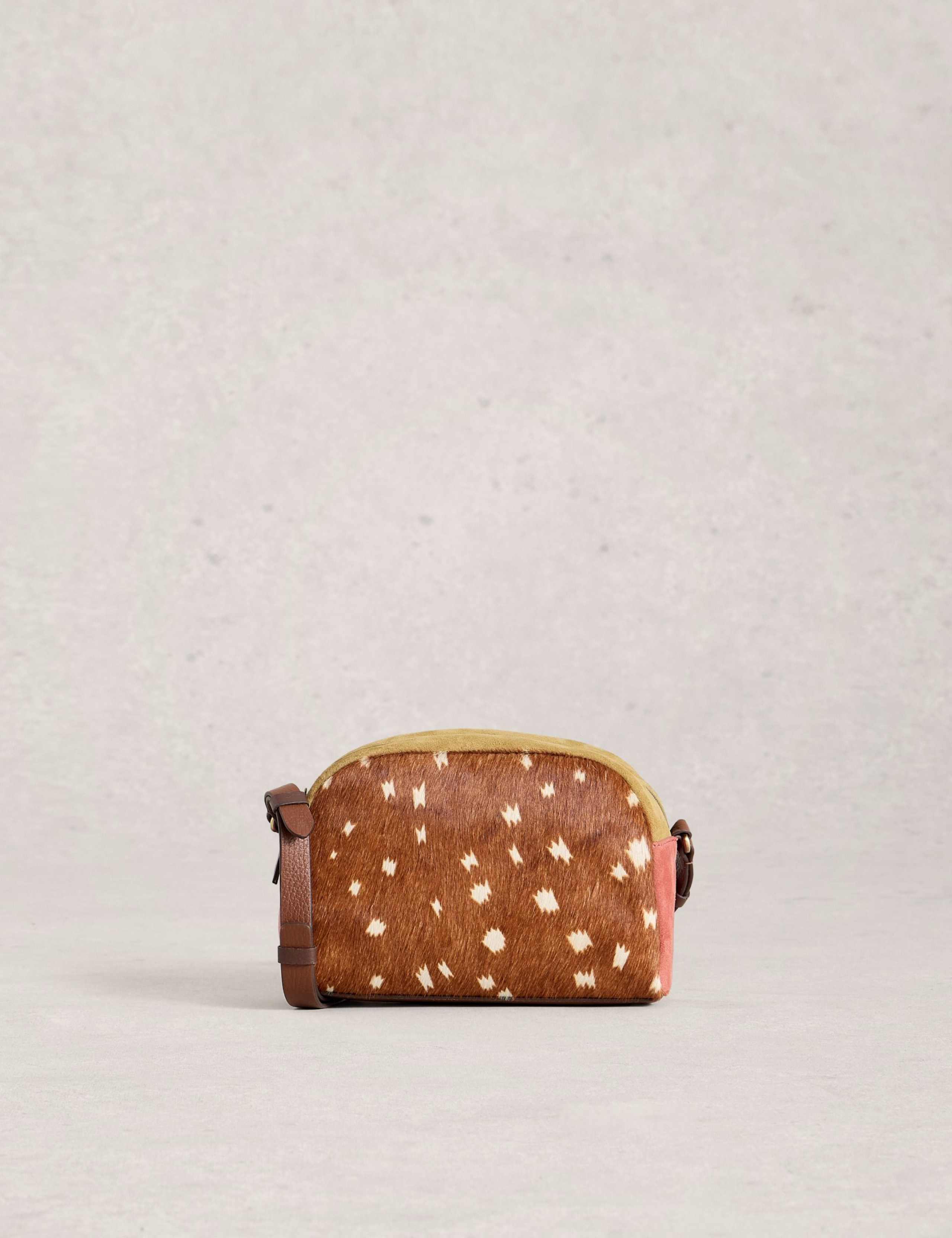 Leather Colour Block Cross Body Bag