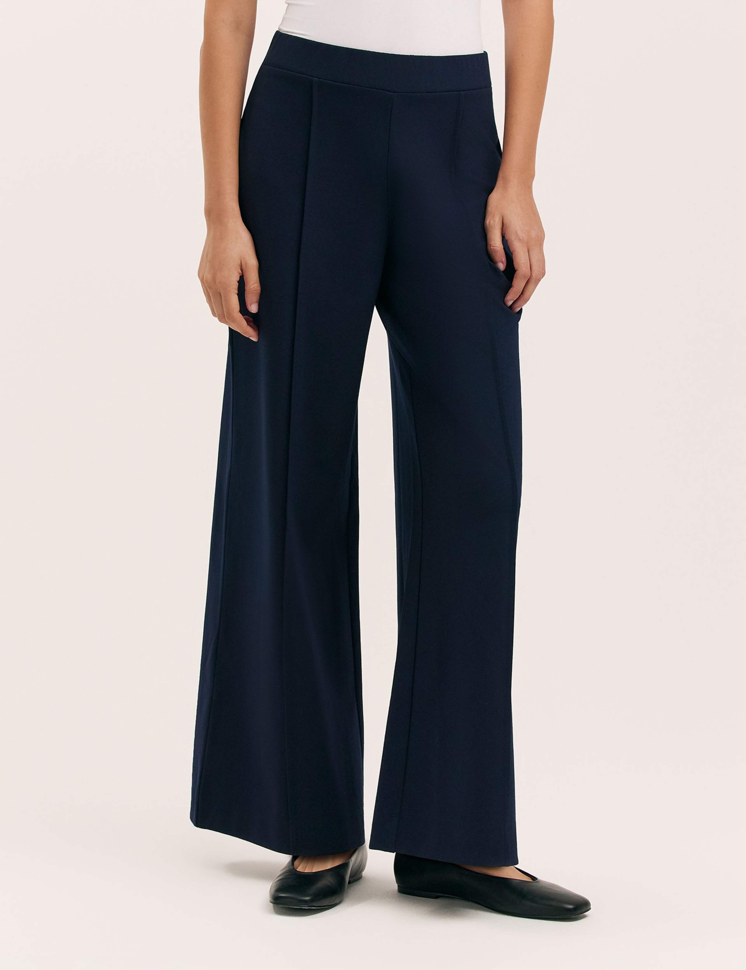 Jersey Elasticated Waist Wide Leg Trousers