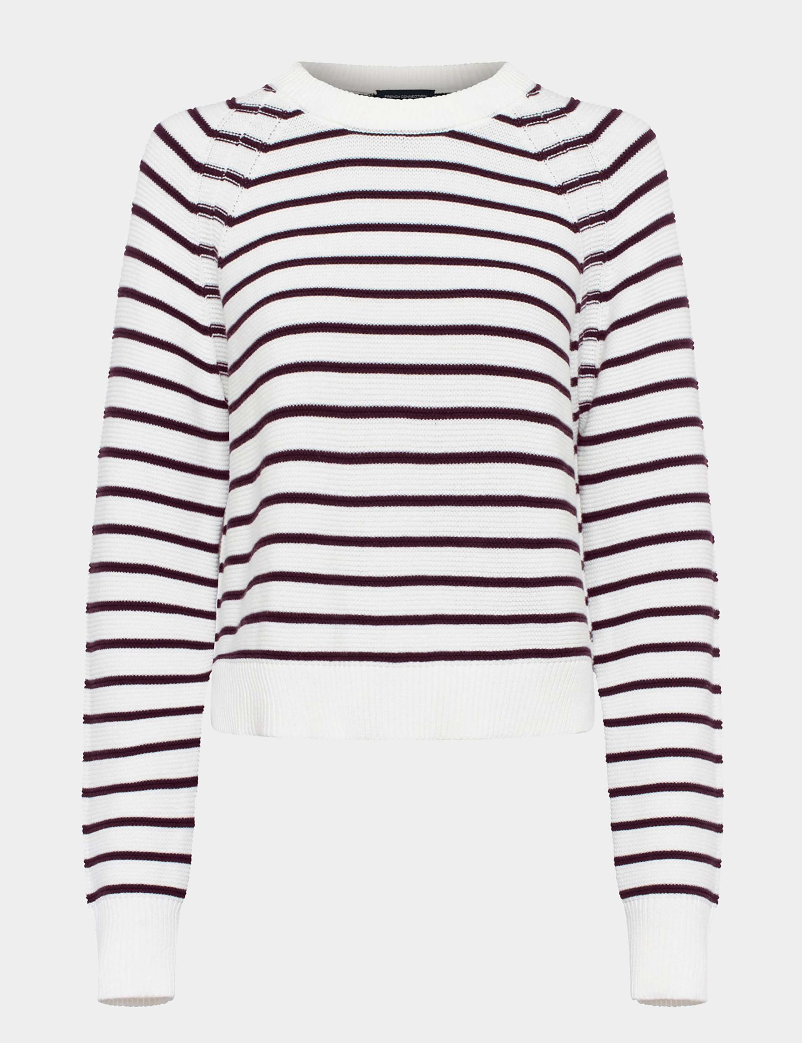 Pure Cotton Striped Crew Neck Jumper