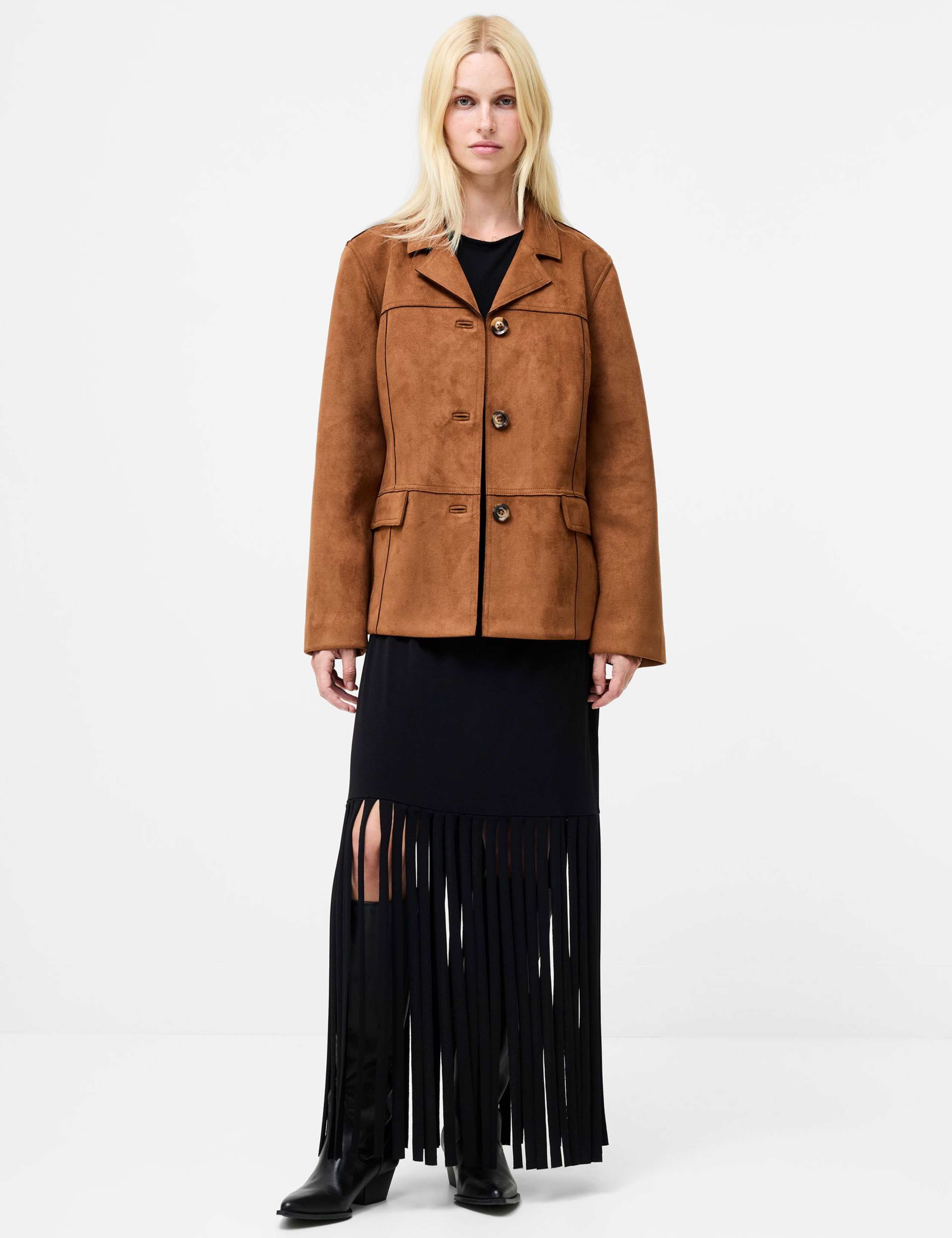 Faux Suede Utility Jacket