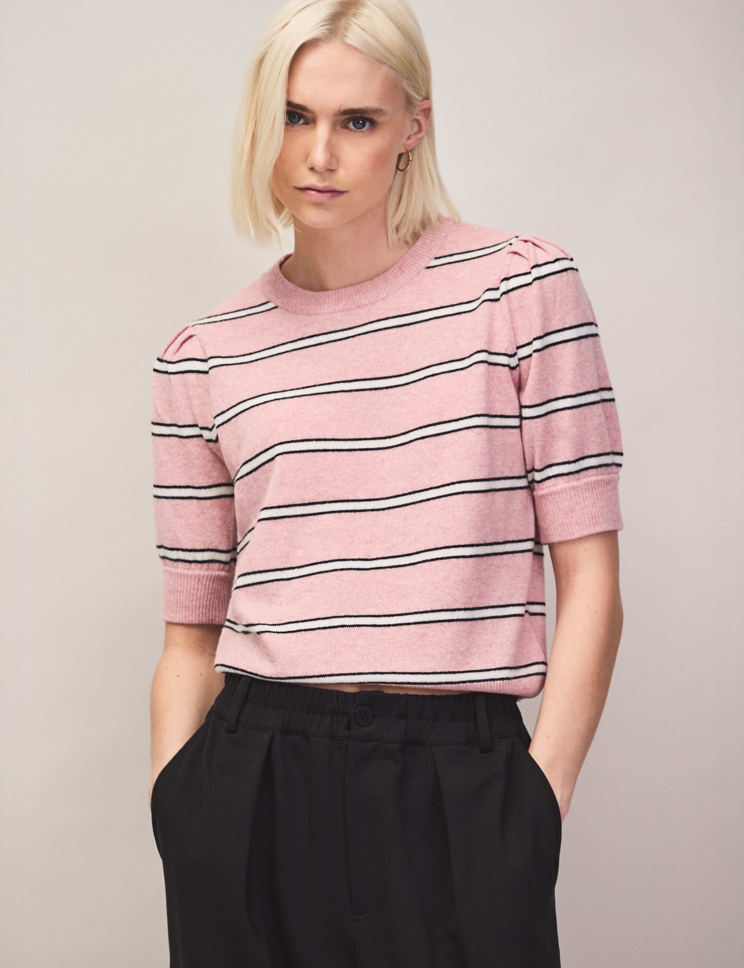 Wool & Cashmere Blend Striped Knitted Top